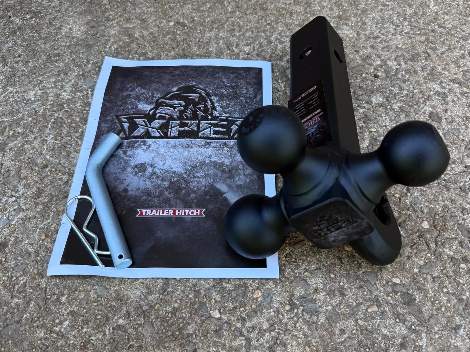 XPE Tri Ball Trailer Hitch Mount with Hook Fits 2 Inch Receiver Matte Black customer photo 2