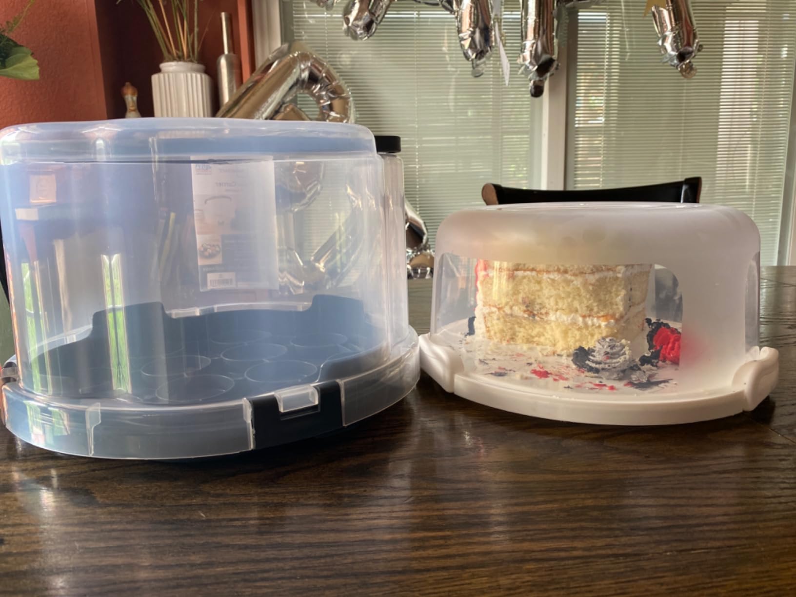 Large 10 Inch Cake Carrier Keeper Stand with Handles and Lids Container for Transport Cake Holder Tray with Cover Round Cupcake Storage Kitchen Cooking Box customer photo 1
