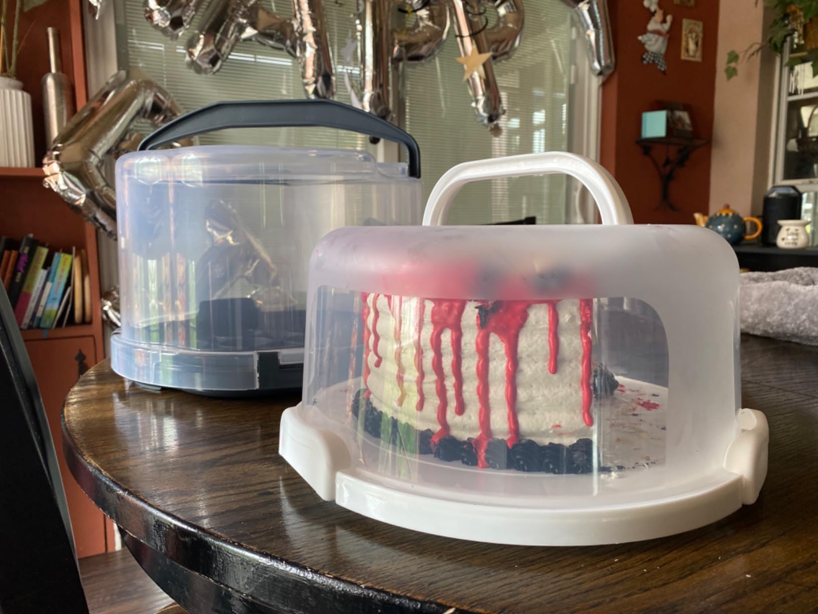 Large 10 Inch Cake Carrier Keeper Stand with Handles and Lids Container for Transport Cake Holder Tray with Cover Round Cupcake Storage Kitchen Cooking Box customer photo 2