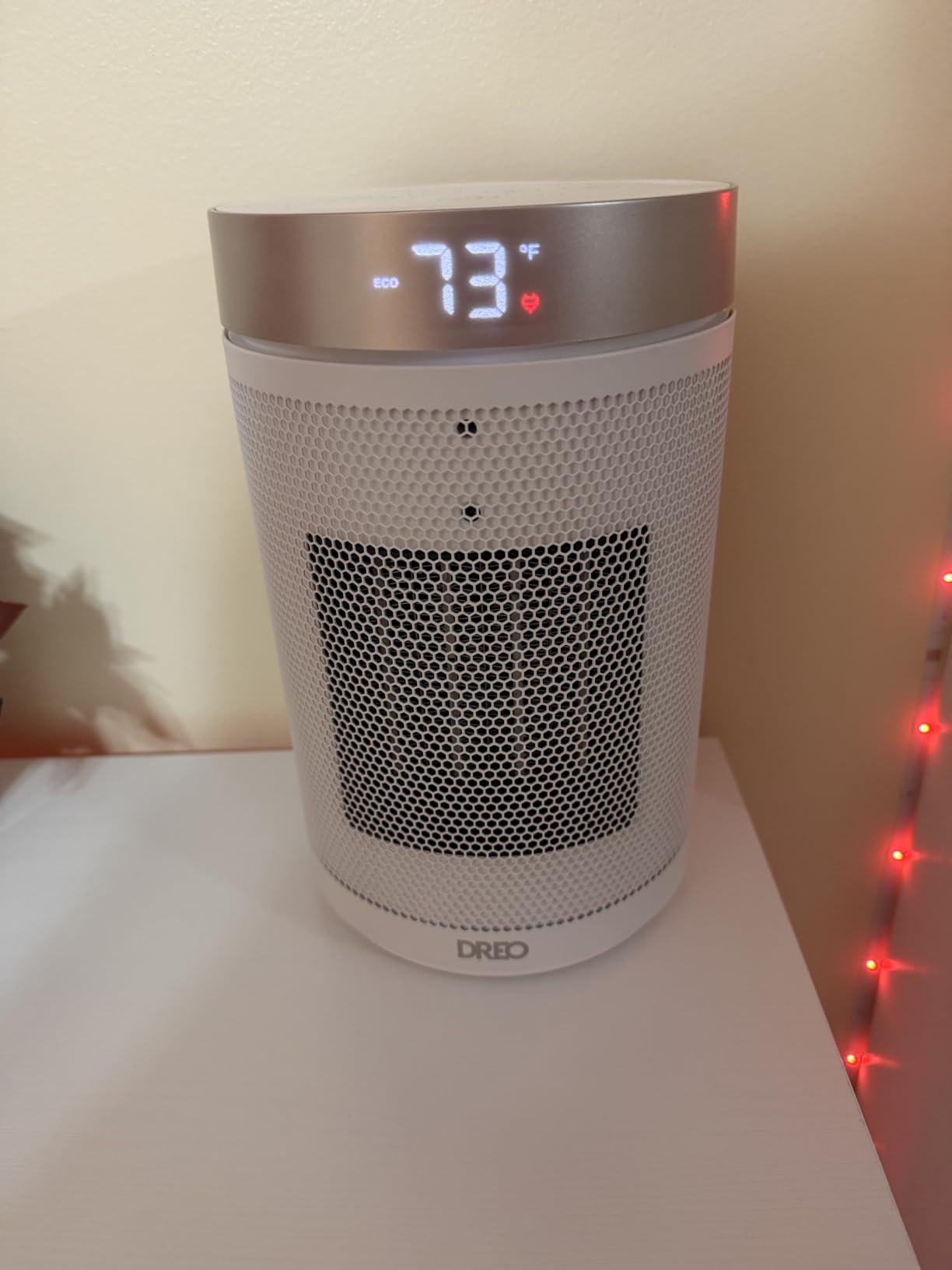 DREO Space Heater, Portable Electric Heaters for Indoor Use with Thermostat | 2026 Upgraded, 34dB Quiet, 12H Timer, 5 Mode, Remote, 1500W PTC Ceramic Fast Safety Heat for Office Bedroom Home, Gold customer photo 1