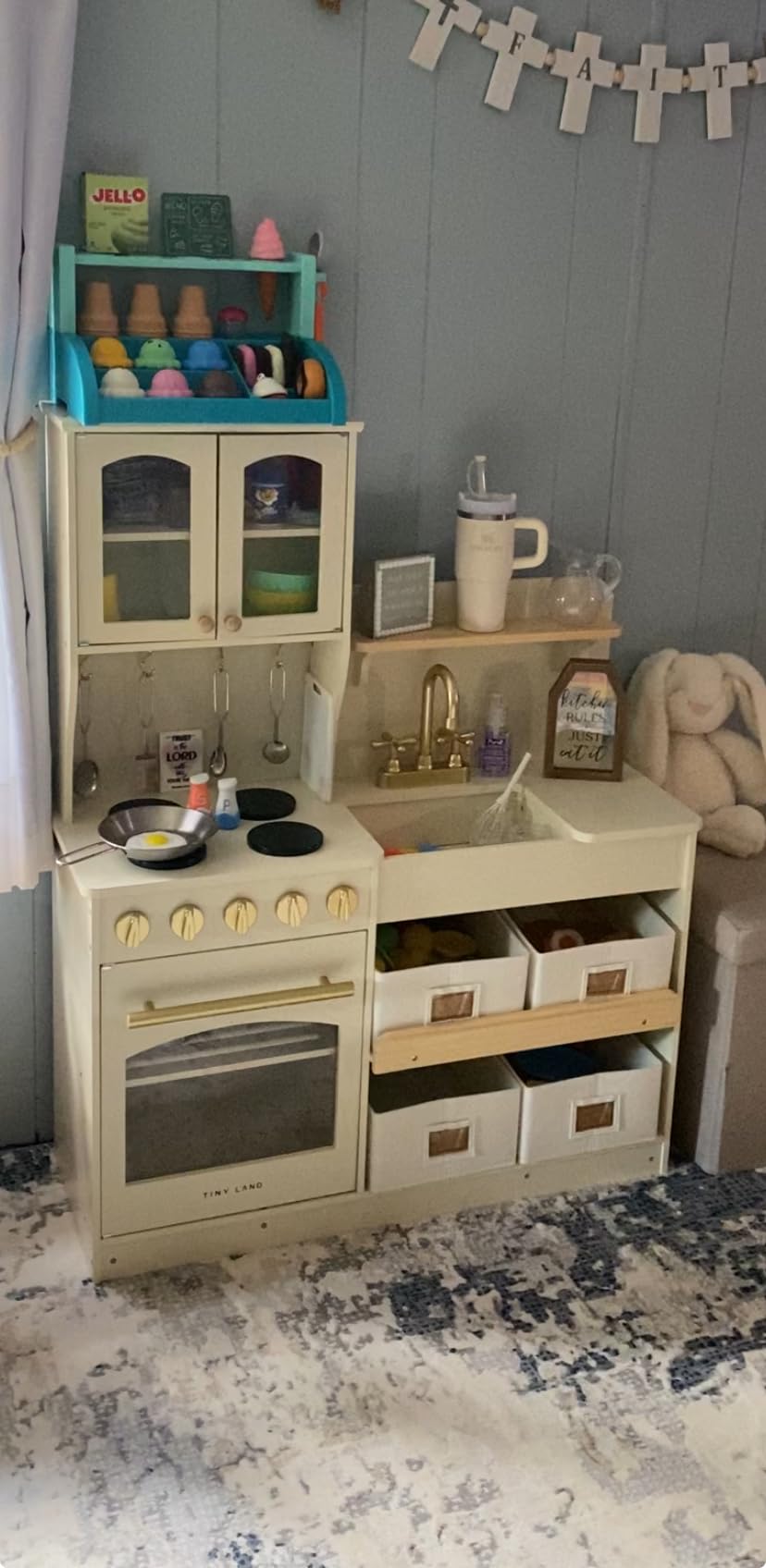 Tiny Land Wooden Play Kitchen for Kids with Toy Storage for Pretend Play customer photo 1