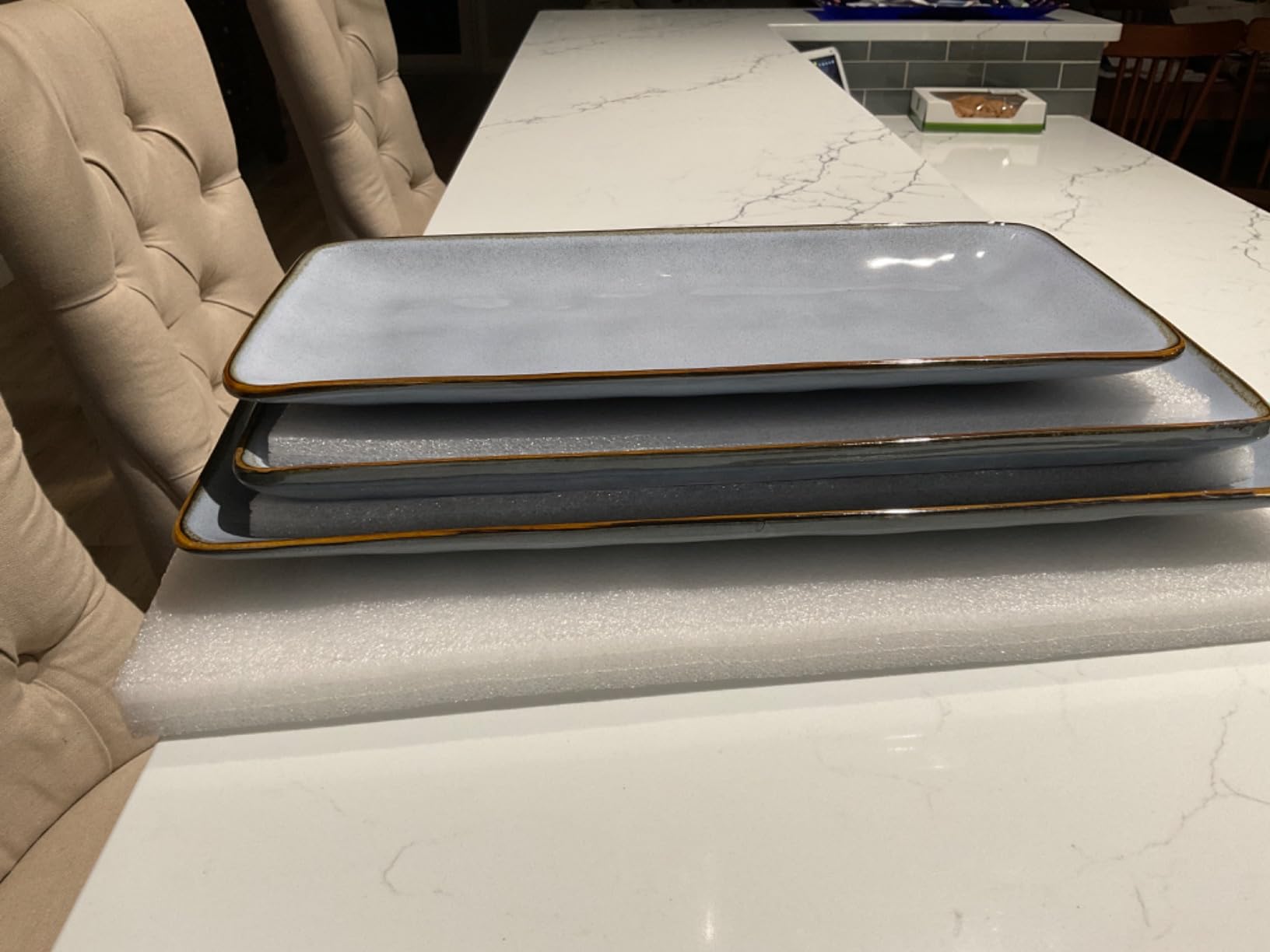 Famiware Serving Platters Set of 3 Sizes - Rectangular, Vanilla White customer photo 2