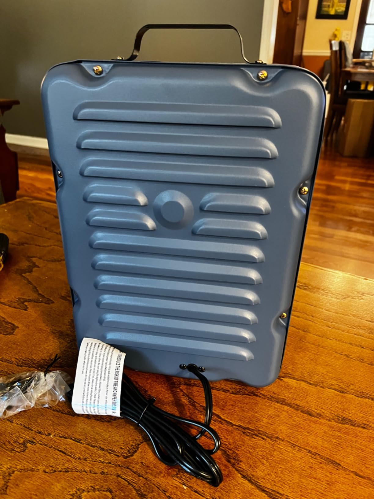TEMPWARE Milkhouse Space Heater, 1300W/1500W Heater with Thermostat, 3 Heat Settings, Safe and Quiet Heater, Anti-Freezing Setting for Garage Workshop Warehouse, Blue customer photo 2