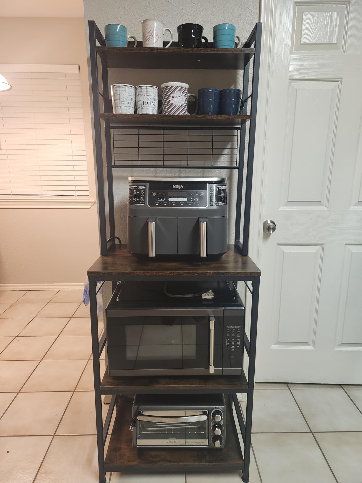 VASAGLE Bakers Rack with Power Outlet, 23.6 Inches Microwave Stand customer photo 1