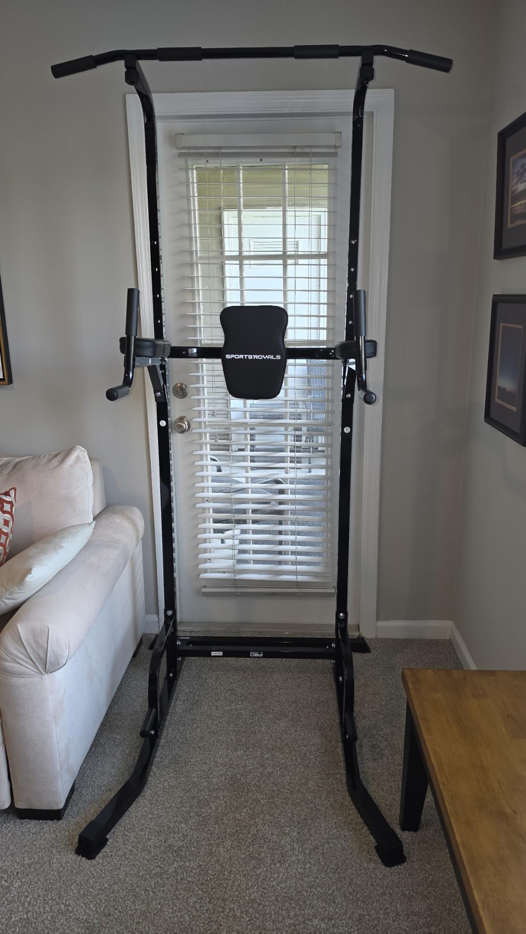 SPORTSROYALS Free Standing Pull Up Bar, Power Tower for Home Gym Training | Sturdy Free Standing Workout Station for Pull-Ups, Dips, Leg Raises and Full-Body Home Gym Strength Training customer photo 1