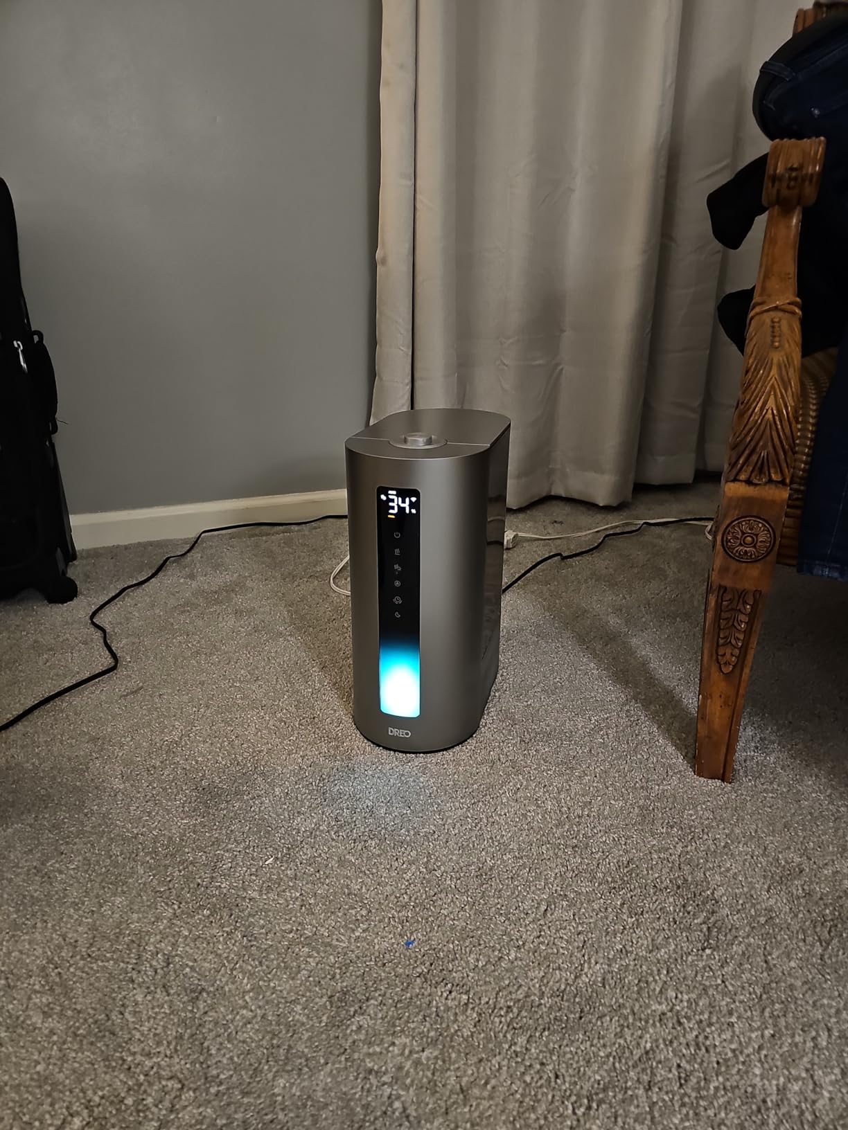 DREO 6L Smart Humidifiers for Bedroom, Warm & Cool Mist for Large Room | 60-Hour Quiet Runtime, 500ML/H Output, Smart Humidity Sensor, Indicator Light, App Control, Works with Alexa & Google, Silver customer photo 1