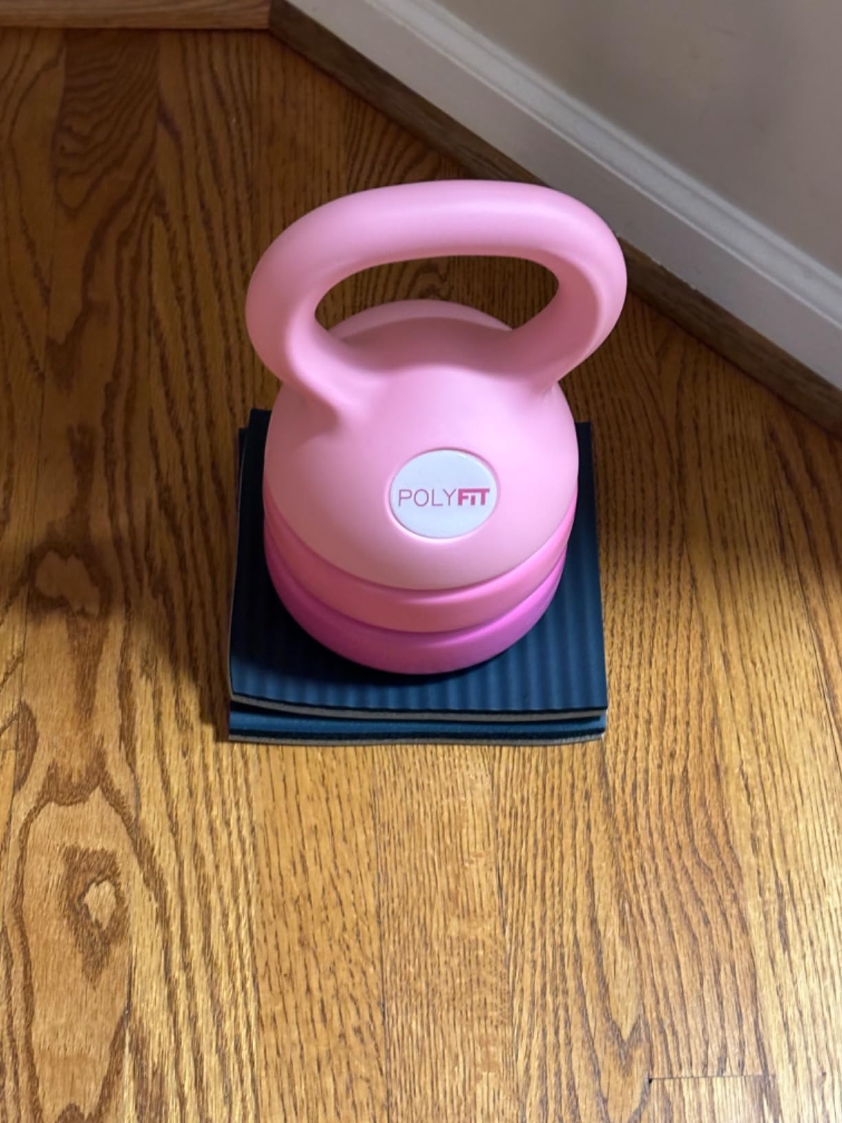 Polyfit Adjustable Kettlebell | 5 lb - 12 lb | Kettlebells Weights Set for Home Gym | Kettle Bell Sets for Women at Home | 3-in-1 adjustable design, 5/8/12 lb settings, non-slip PE coating, compact home gym storage, workout guide included customer photo 1
