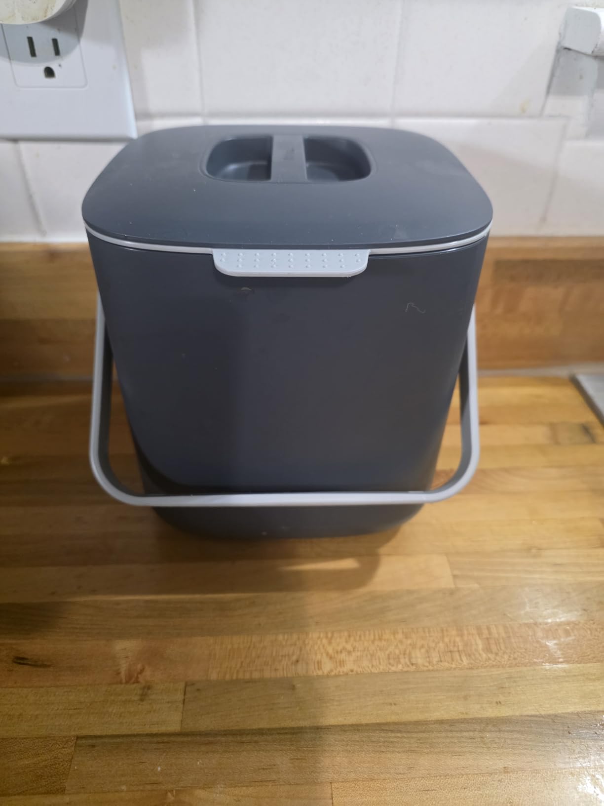 Blue Ginkgo Kitchen Compost Bin, 2.6L Countertop Compost Bin, Green customer photo 2