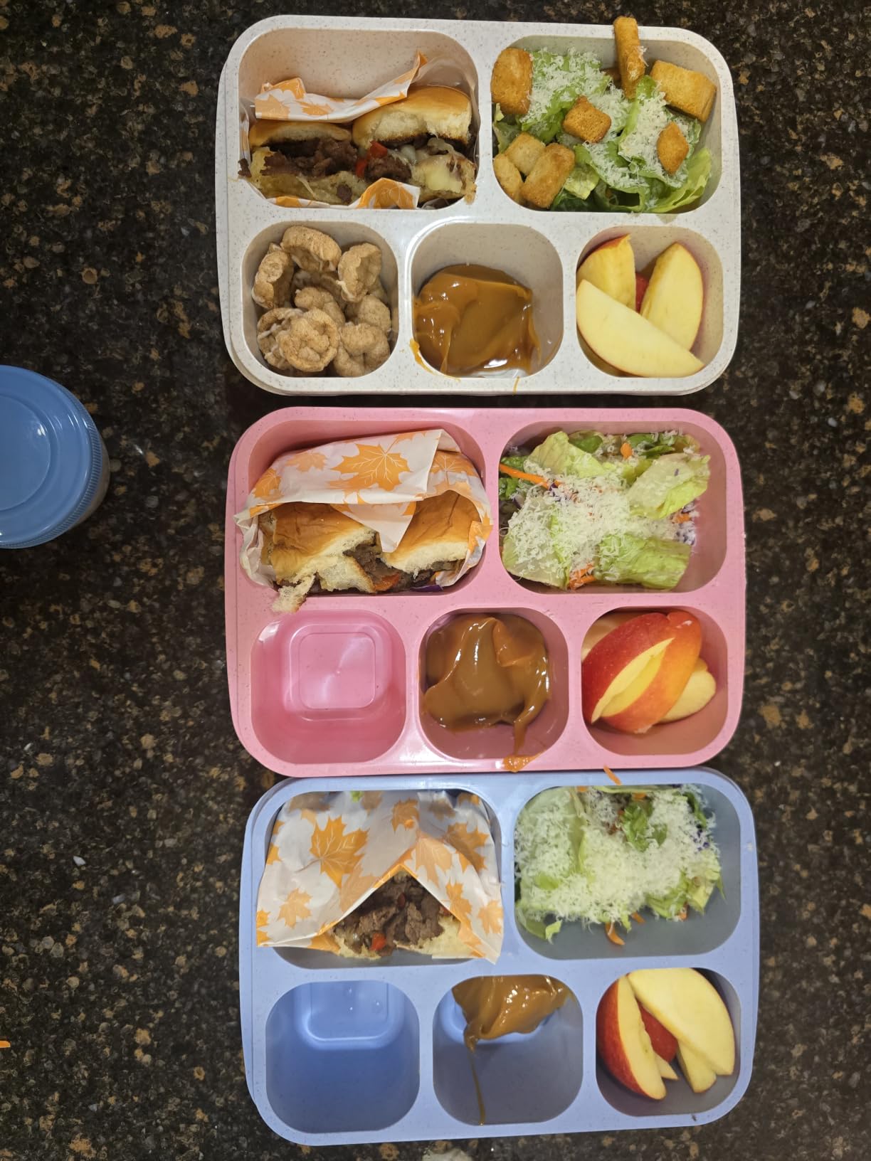 Bento Box Adult Lunch Box - 4 Pack, 5 - Compartment Meal Prep Container for Kids, Reusable Food Storage Snack Containers - Stackable for School, Work, and Travel (Wheat(Green/Blue/Pink/Beige)) customer photo 1