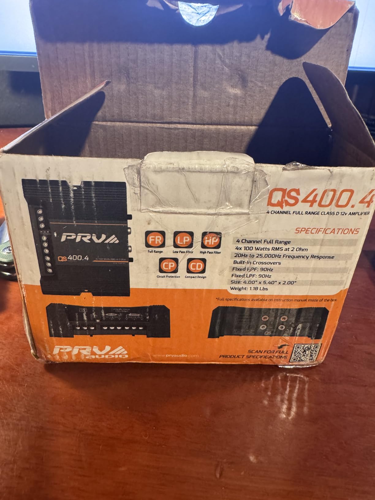 PRV Audio QS400.4 2 Ohm Mini Compact 4 Channel Car Audio Amplifier 4 x 100 Watts RMS at 2 Ohm - 400 Watt Amp Stereo 12 Volts Amp Class D Full Range Bridgeable customer photo 1