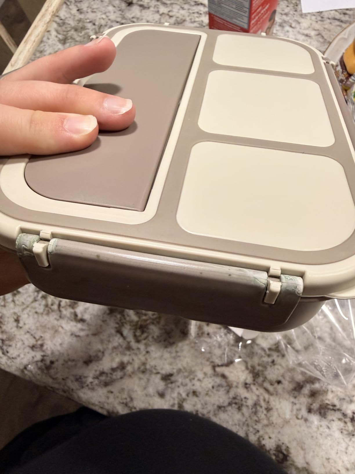 Bento Box Adult Lunch Box, Lunch Containers for Kids Girls Boys with 4 Compartments, Lunchable Food Container with Utensils, Sauce Jar, Muffin Liners, 40 Oz/5 Cup, Microwave Safe, Lavender customer photo 1