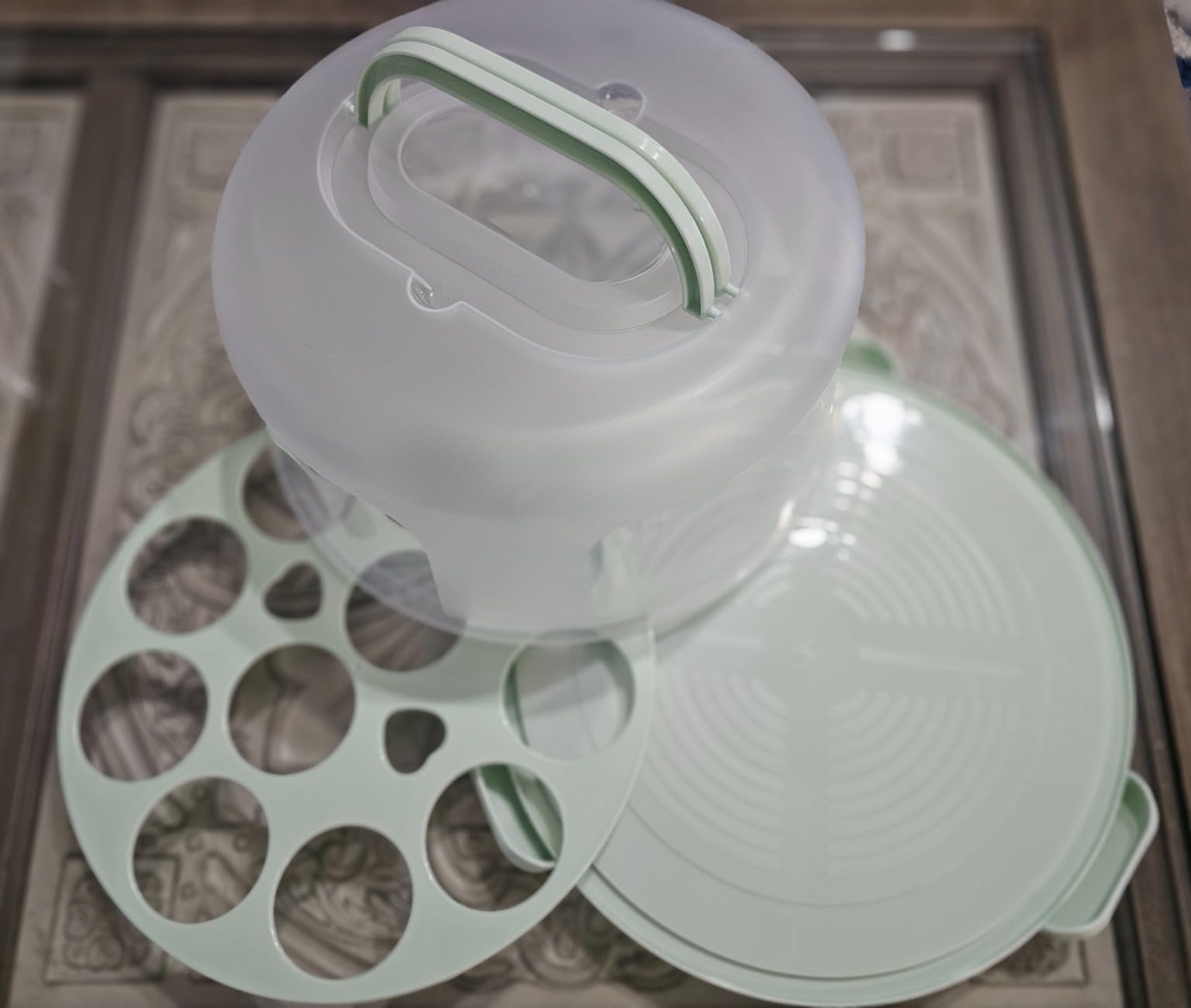 Cake Carrier with Lid and Handle，BPA-Free Cake Holder Cake Containers customer photo 2
