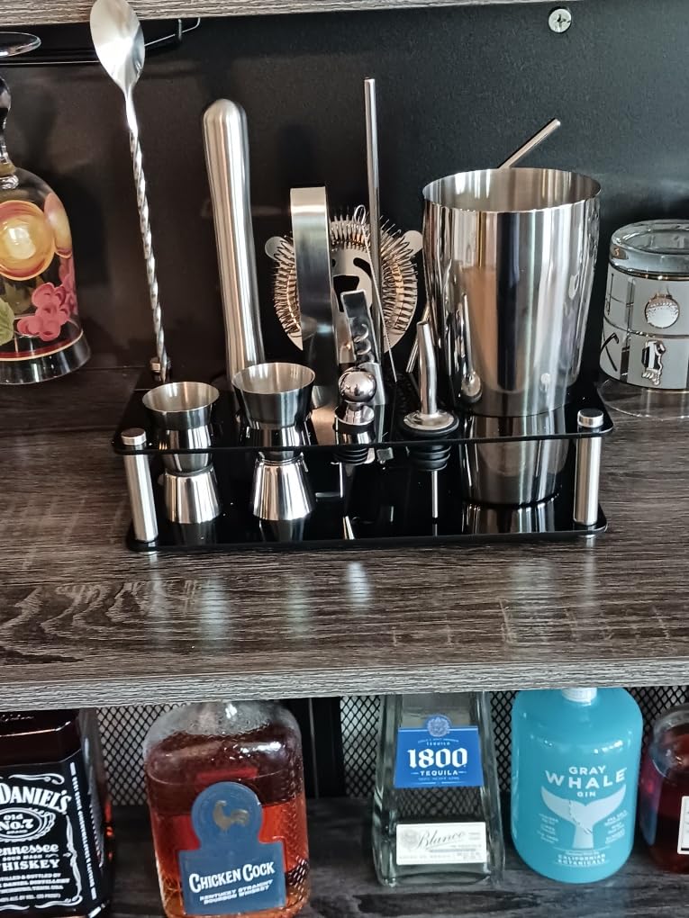 Wukuna Cocktail Shaker Bartender Kit, 15 Pcs Bar Tool with Acrylic Stand customer photo 1