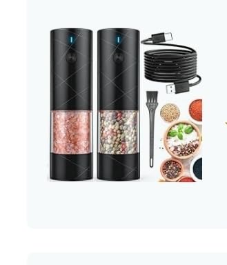 Lidaop Electric Salt and Pepper Grinder Set USB Rechargeable 2Pack, Black customer photo 1