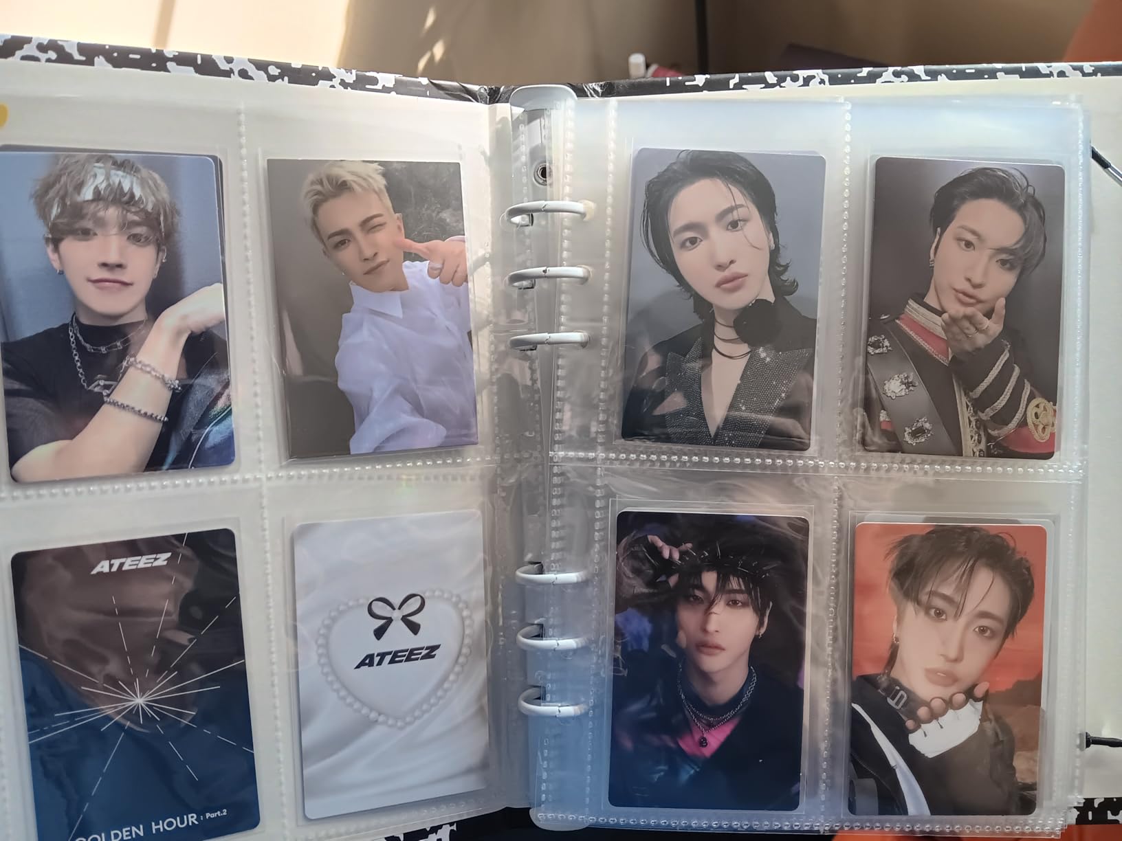 Kpop Photocard Binder with 6 Stickers Sheet & 50 Shinning Protective Card Sleeves Kpop Photocard Holder Book, A5 Binder Photocard Album 25 Inner Pages with 200 Pockets 6 Ring (Pink) customer photo 1