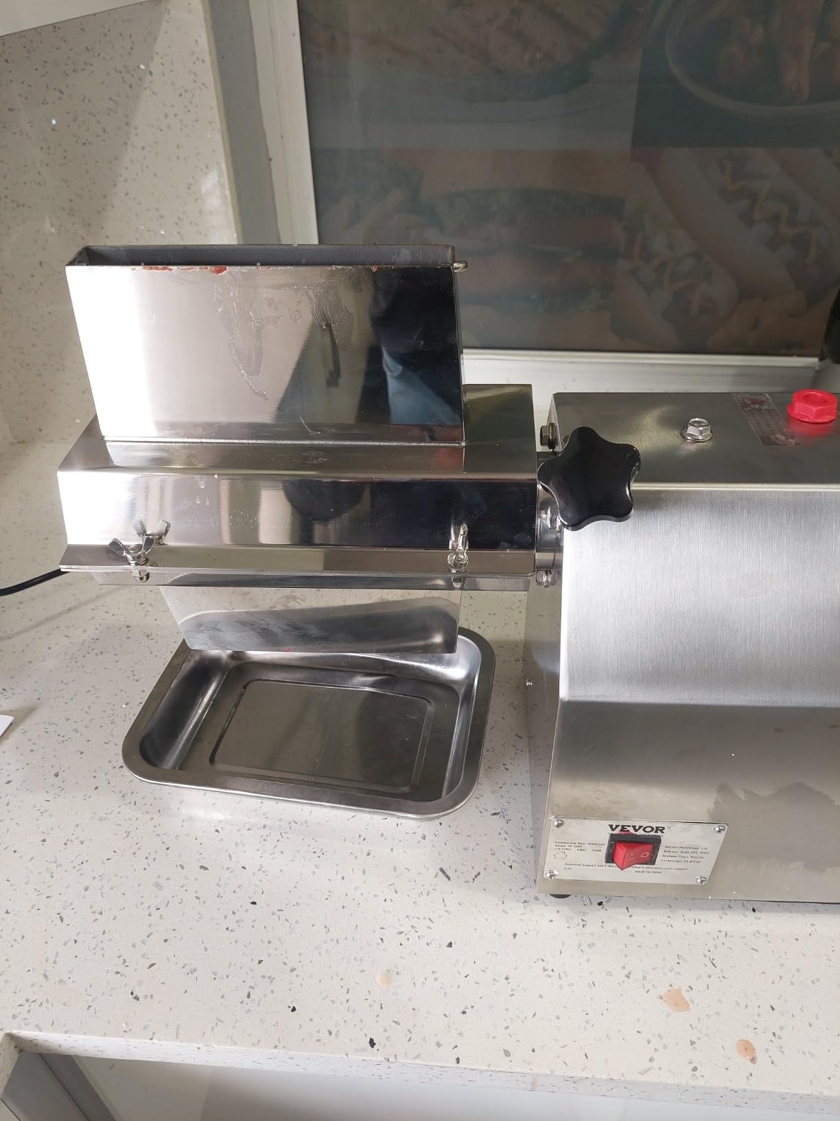 VEVOR Commercial Meat Tenderizer, Heavy Duty Stainless Steel Kitchen Tool with Handle, Meat Tong, and Cleaning Brush, 450W Electric Meat Tenderizer Machine for Beef, Turkey, Chicken, Pork, and Fish customer photo 1