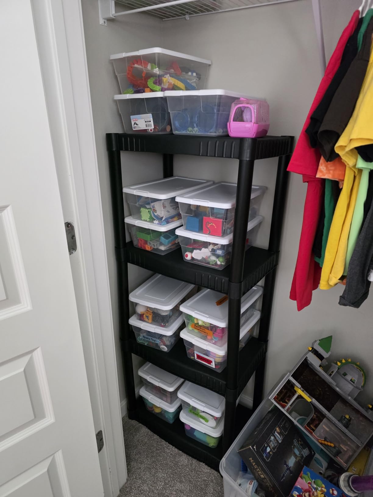 Plano 4-Shelf Plastic Storage Shelves, 48” x 23” x 14”, 200lb Capacity, Pantry, Office, Closet and Garage Shelves, Easy to Assemble, Durable Plastic Shelving Unit customer photo 1