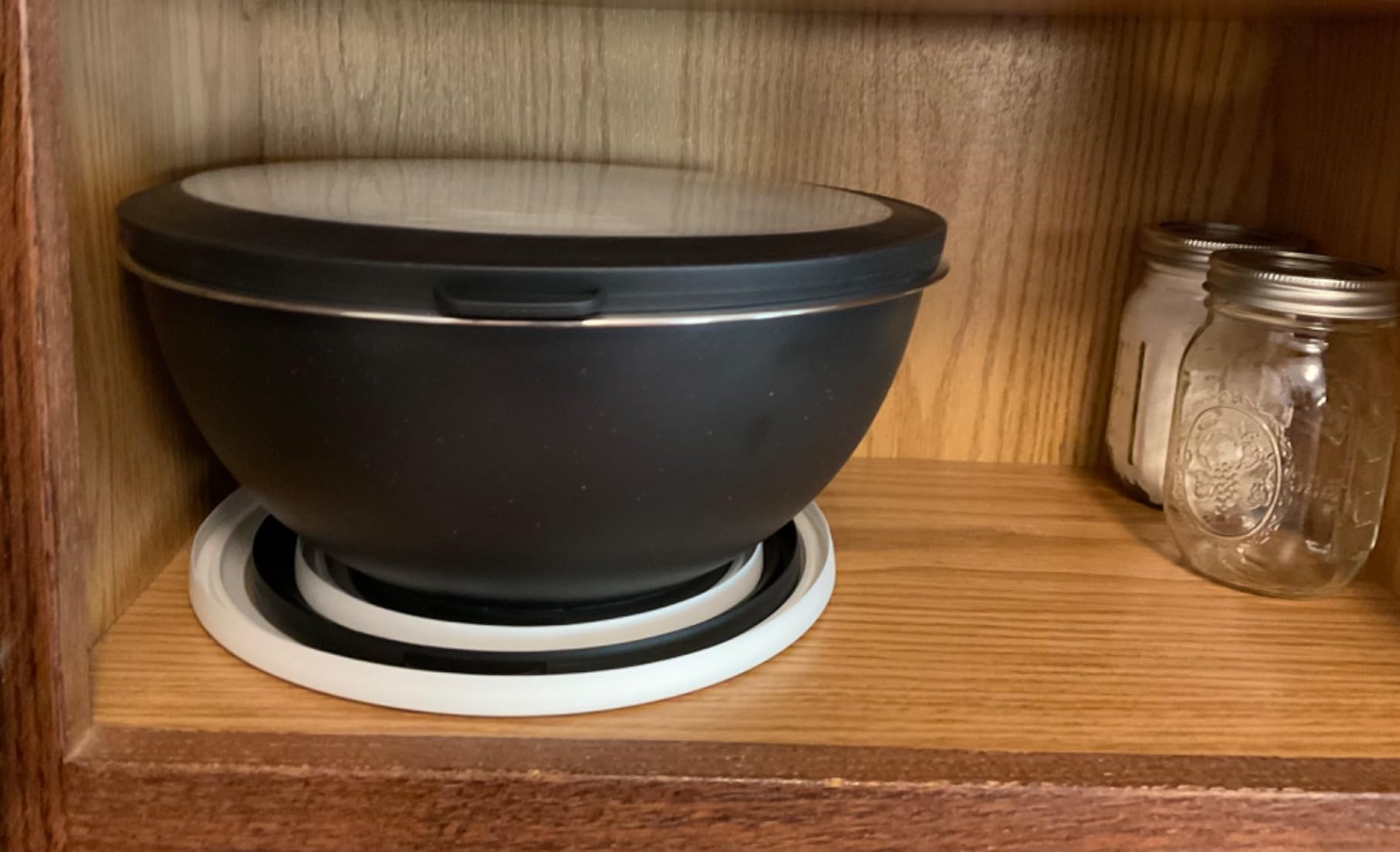 COOK WITH COLOR Mixing Bowls with TPR Lids - 12 Piece Plastic Nesting Bowls Set includes 6 Prep Bowls and 6 Lids - Microwave Safe (Sage) customer photo 2