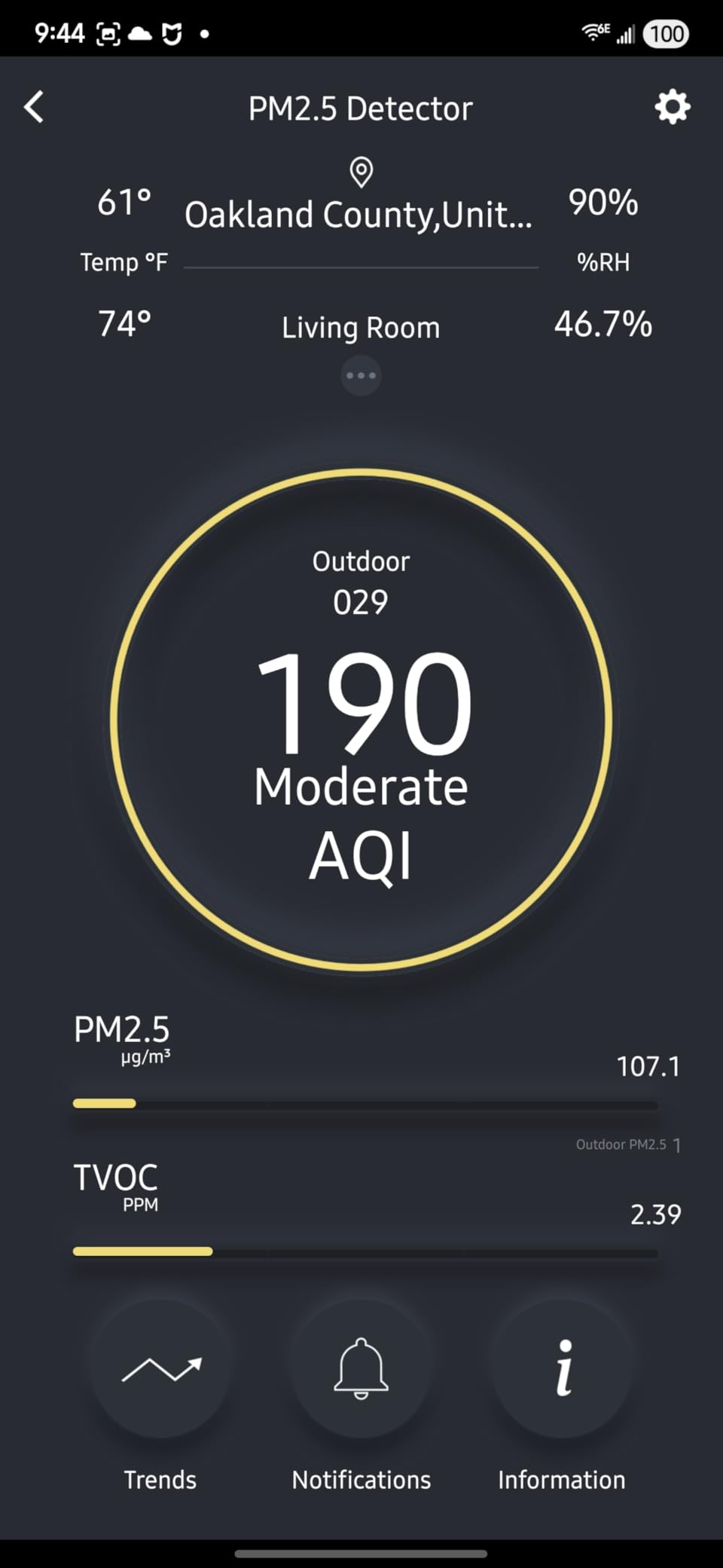 BREATHE Airmonitor Plus Indoor Air Quality Monitor w/CO2, PM & App. Gen. 2. | Professional-Grade NDIR Sensor, PM1, PM10, TVOC, Formaldehyde, Smart Alerts, 90-Day History, CSV Export. 6 Hour Battery Life. customer photo 1