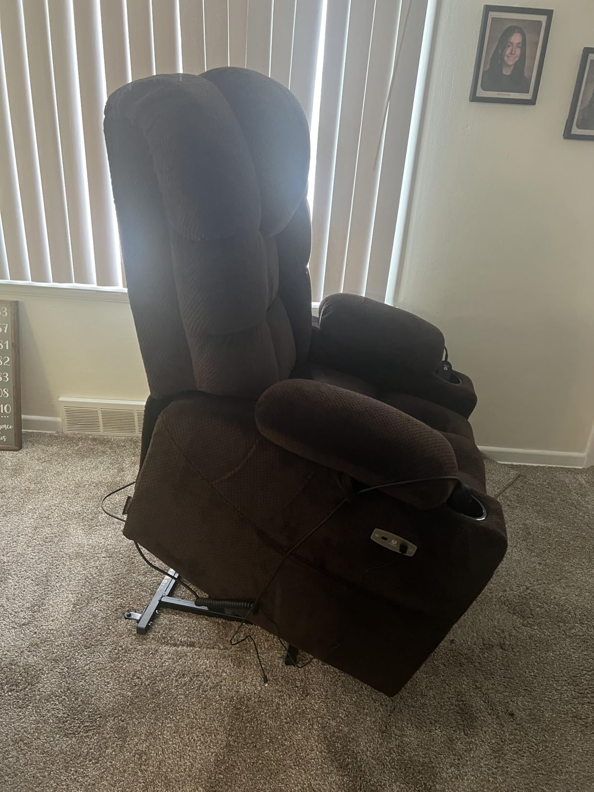 MCombo 3 Motor Power Lift Recliner, Heat and Massage, 7634, Large customer photo 1
