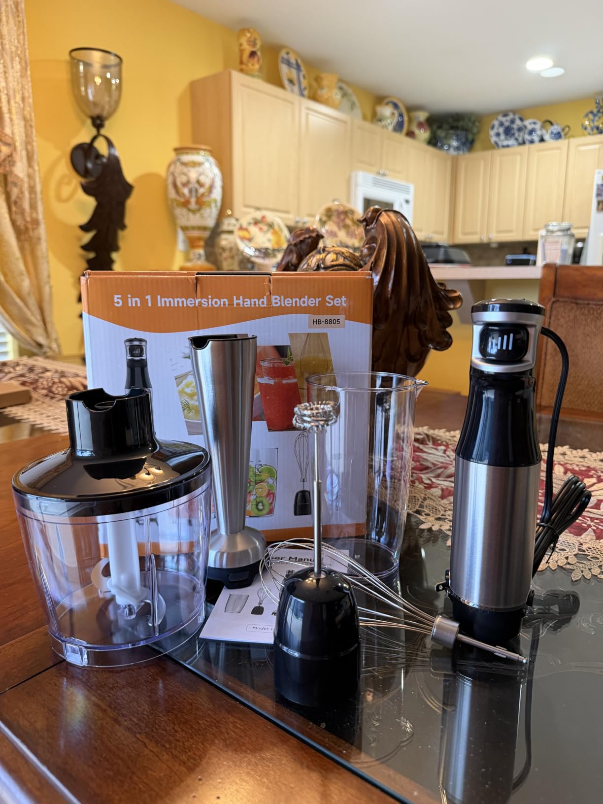 Turelar Immersion Blender Handheld Corded, 1100W 5 in 1 Hand Blender Set | Trigger Variable Speed, Emulsion Stick Mixer with Food Processor, Whisk, Frother, for Soup, Puree, Baby Food, Anti-scratch customer photo 1