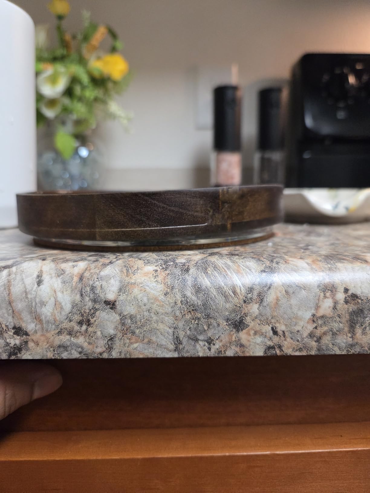 Ceramic Rotating Kitchen Utensil Holder for Countertop, 7.2'' Stone Black customer photo 2