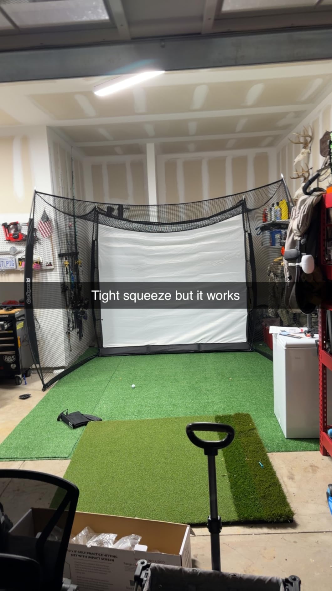 GoSports Range Cage 10 ft x 8 ft Golf Net Cage – Indoor & Outdoor Golf Practice Net for Full Swing Training and Home Golf Simulator Setups customer photo 1