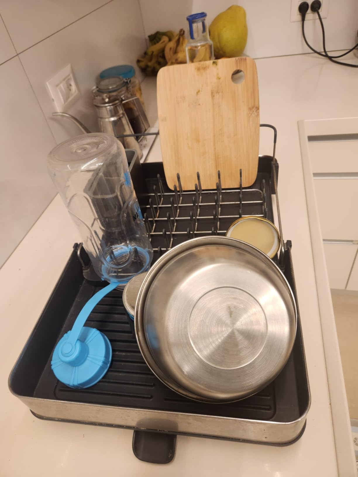 Joseph Joseph Extend Steel Expandable Dish Drying Rack with Removable Cutlery Holder Swivel Draining Spout, Stainless Steel customer photo 1