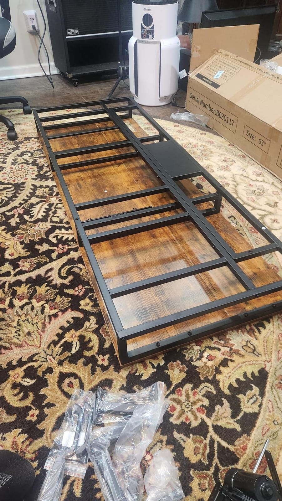 AODK 55 Inch Standing Desk with Drawers and Keyboard Tray, Rustic Brown customer photo 2