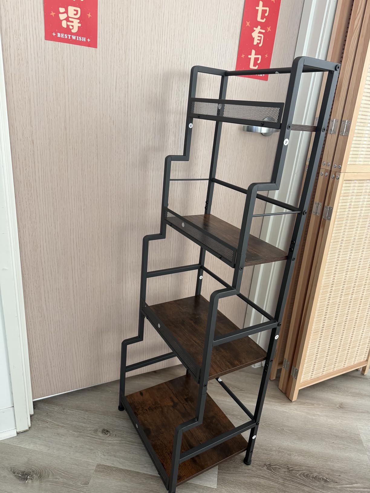Versatile Liquor Stand for Home Bar, Wine Rack Freestanding Floor, Mini Bar Table for Liquor Whiskey Wine, 3-Tier Trapezoidal Liquor Bottle Display Shelf with Glass Holder and Fences(Patent Pending) customer photo 1