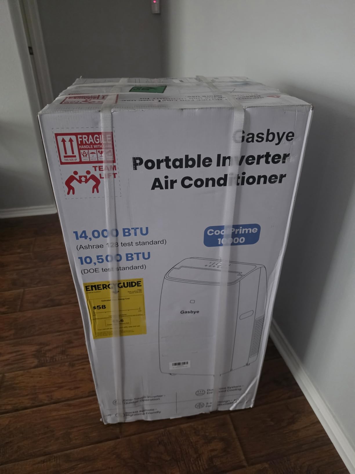 Gasbye Dual Hose Portable Air Conditioner, [2026 Upgraded] Full DC Inverter Compressor, Energy-Saving 13.6 CEER, Low Noise (45dB), Cools Room up to 500 Sq.Ft., Backlit Remote Control, 14,000BTU, Black customer photo 1
