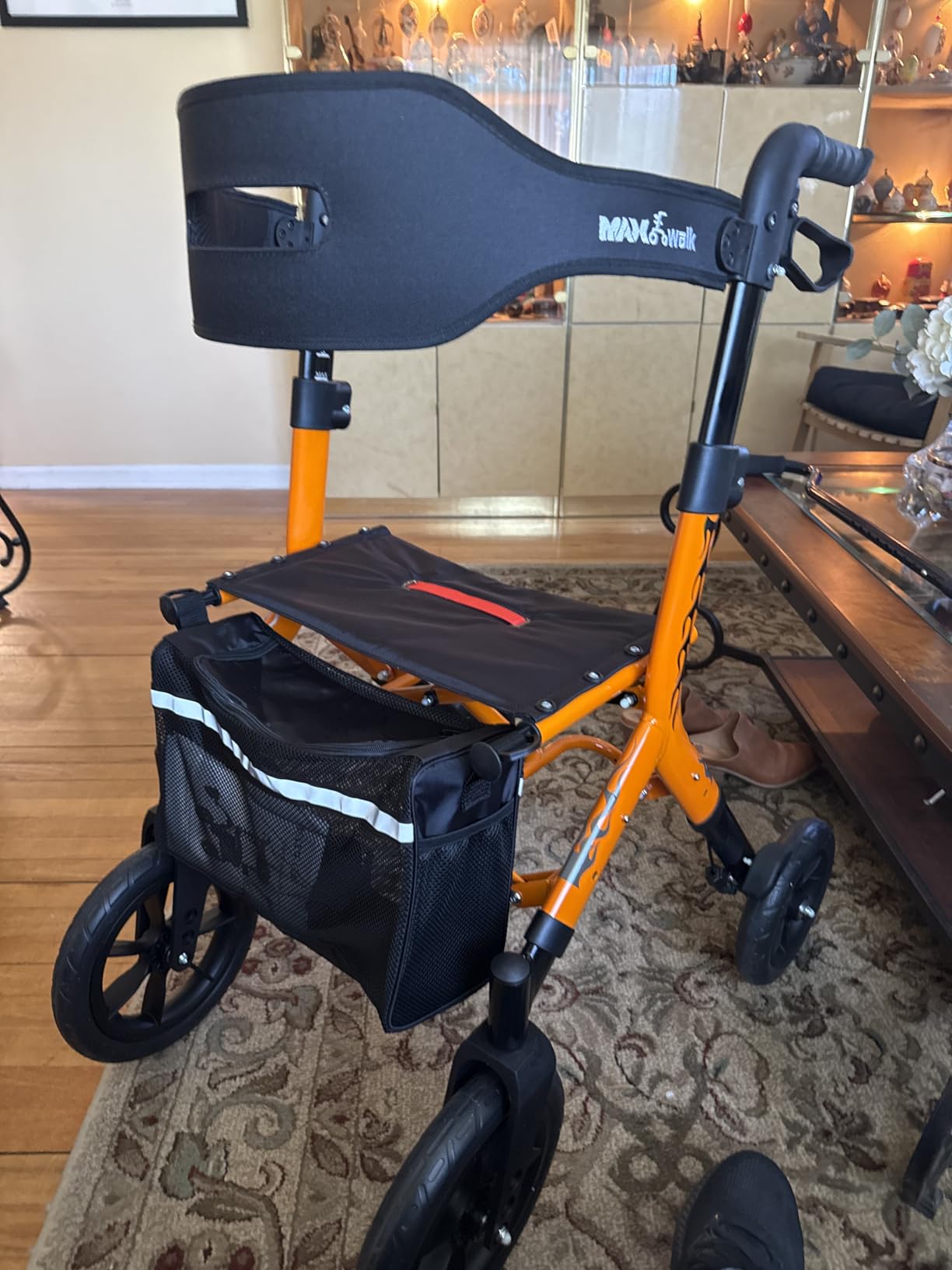 MAXWALK Walkers for Seniors with Seat, Tall Rollator Walker, Foldable, Blue customer photo 1