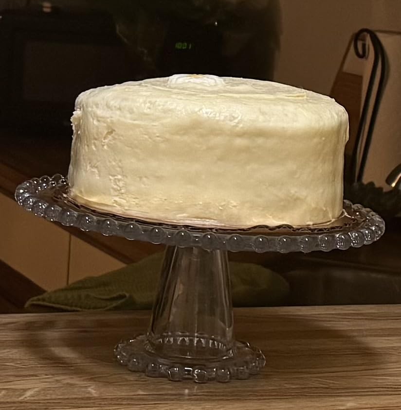 Fitz & Floyd Beaded Large Glass Cake Stand, 10.75 Inch Clear Glass Pedestal Cake Stand for Desserts, Appetizers, and Entertaining customer photo 2