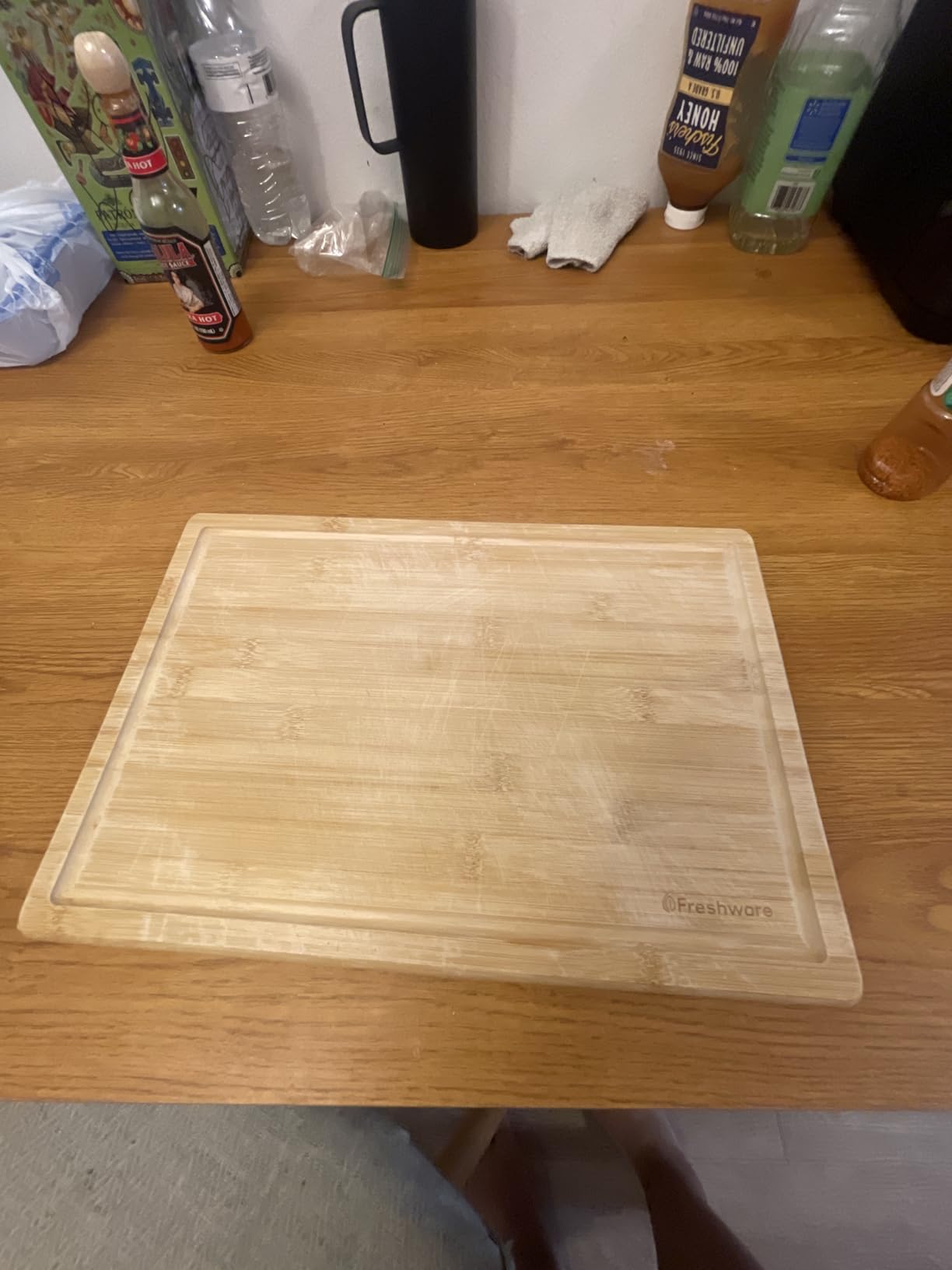 Freshware 24 Inch 3XL Bamboo Cutting Boards for Kitchen, Stove Top Butcher Block, Extra Large Wooden Carving Board for Meat, Veggies, Charcuterie Board with Deep Juice Grooves (3XL, 24x18