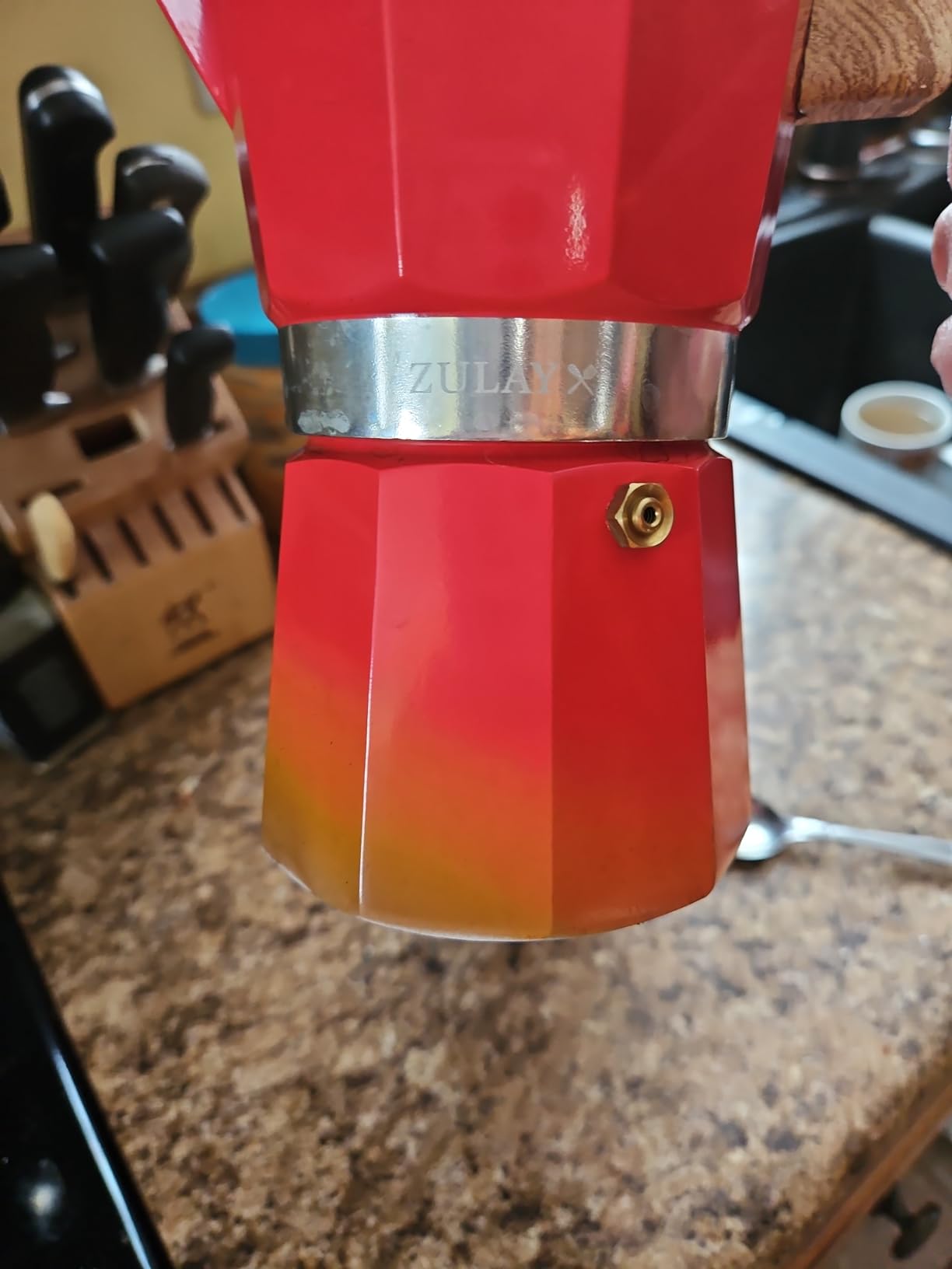 Zulay Moka Pot Espresso Stovetop Coffee Maker - Leak-Proof, Stainless Steel, Easy to Clean, Heat Resistant Handle & Knob - for Authentic Cuban & Italian Style Espresso - Makes 9 Espresso Cups - White customer photo 1