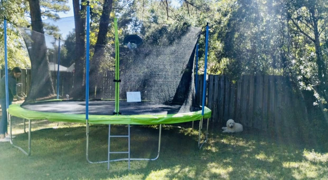 Lyromix Upgraded 16FT 15FT 14FT 12FT 10FT 8FT Trampoline Outdoor with Basketball Hoop and Net, Capacity for 4-6 Kids and Adults customer photo 1