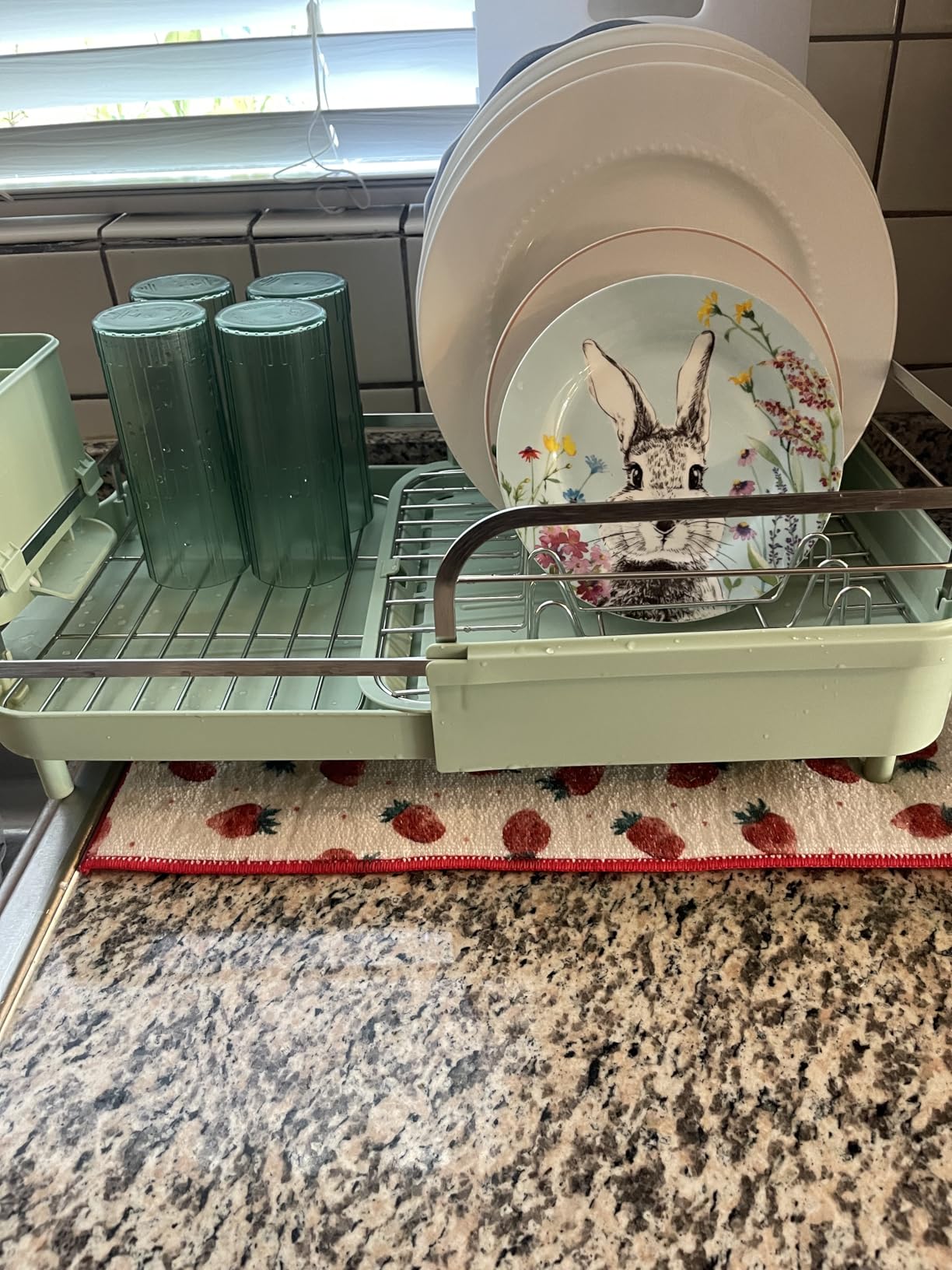 SNTD Expandable Dish Drying Rack for Kitchen Counter, 15.2-22.1 in, Black customer photo 2