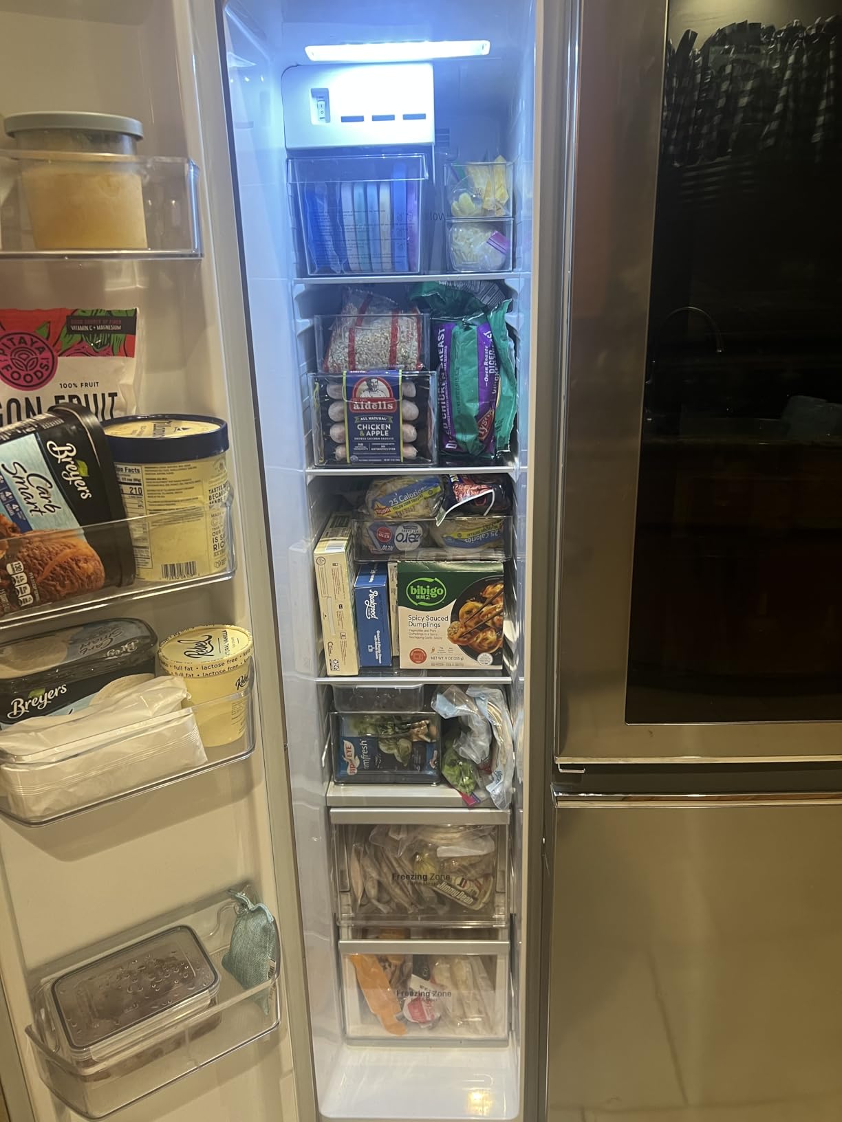 Heyuzb 8 PACK Freezer Organizer Bins Fridge Organizers and Storage Stackable Refrigerator Organizers Bins with Side Handles Clear Storage Bins for Pantry, Under Sink, Kitchen Cabinet customer photo 1