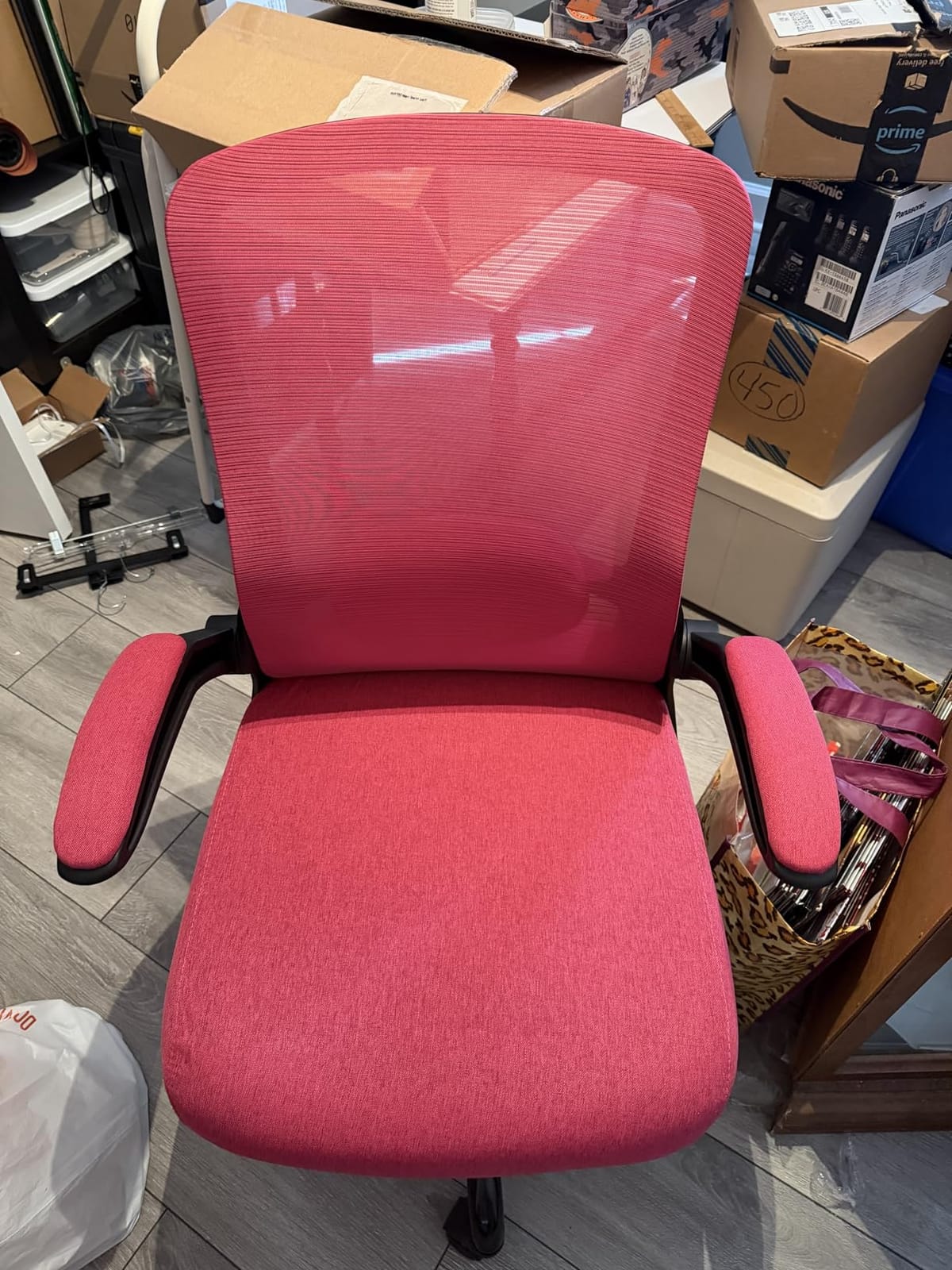 Ergonomic Office Chair w/Adjustable Lumbar, Flip Armrest, 135° Recline | Supports 300 lbs · Seat 19.48
