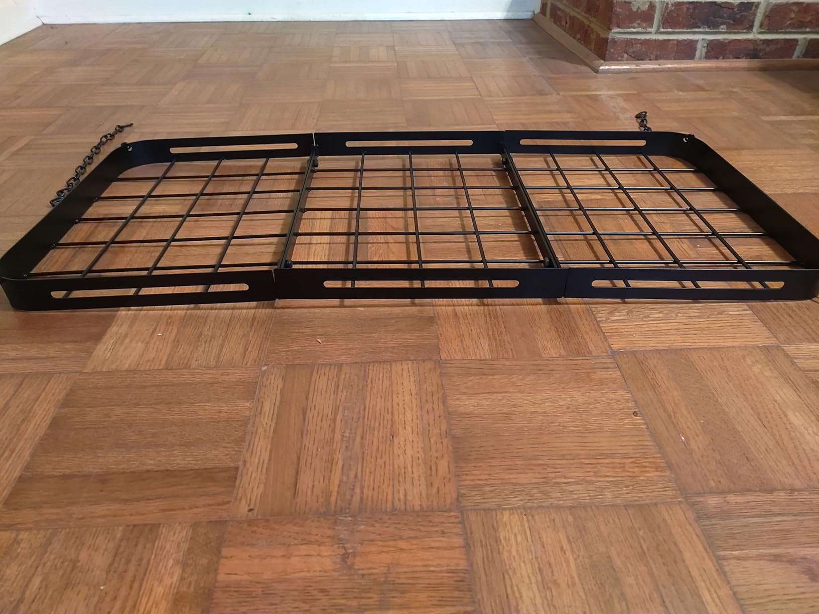 33” Hanging Pot Rack Ceiling Mount, Black Metal Pan Rack Hanging customer photo 2