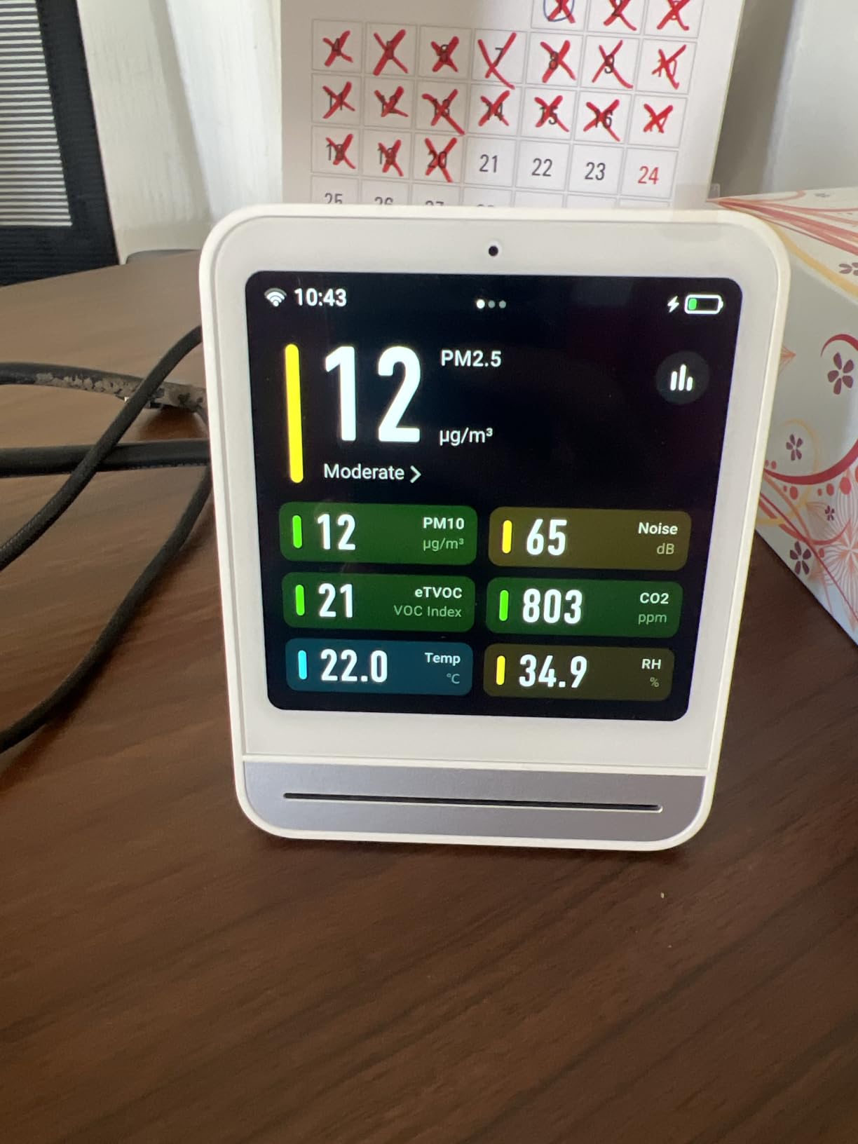 Qingping Air Quality Monitor Gen 2, Air Quality Monitor Indoor Detects PM2.5, CO2, PM10, Noise, Temperature and Humidity, New Upgraded Alarm Clock Function, Air Quality Tester for Bedroom, Smart Home customer photo 1