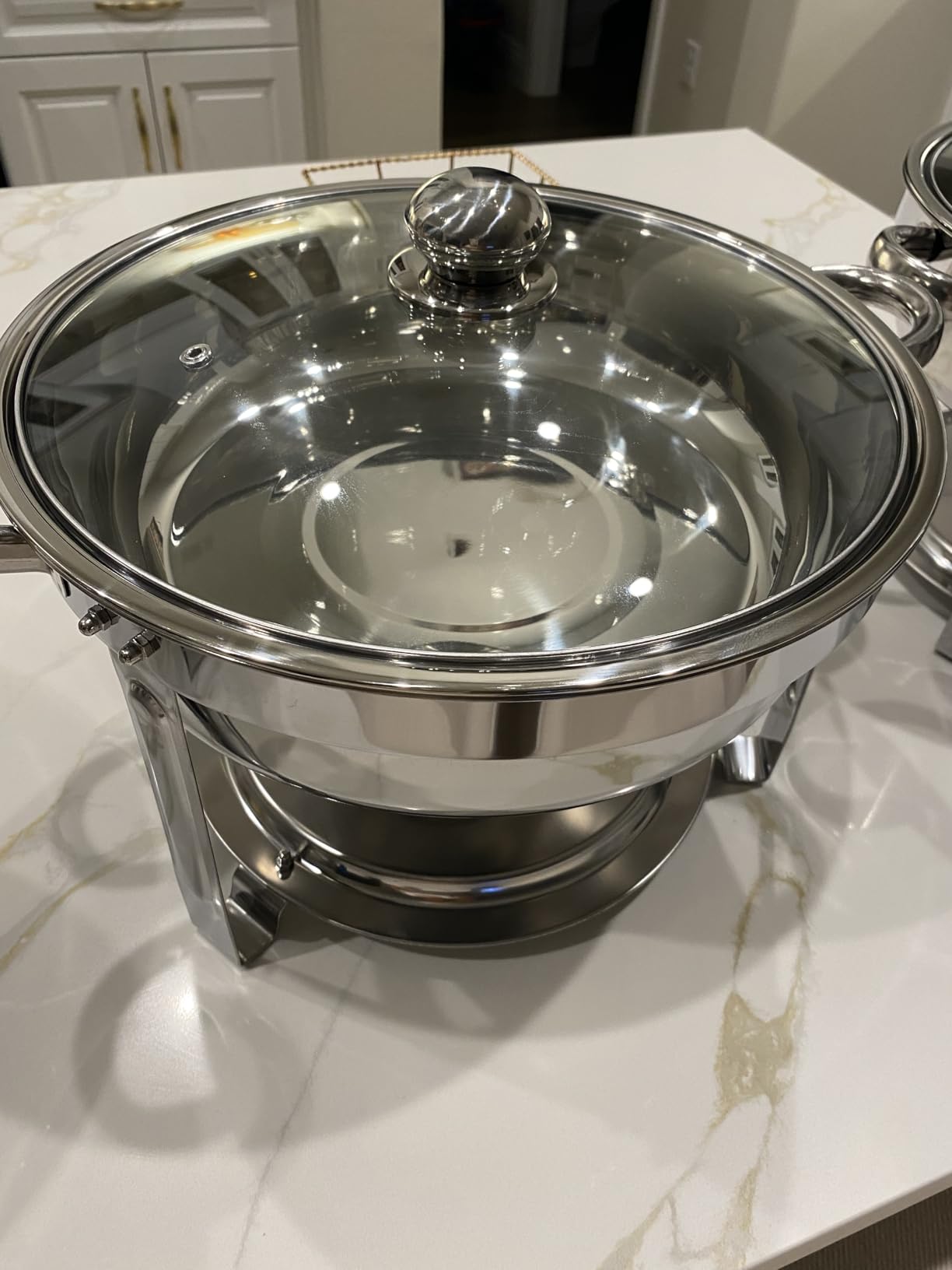 Rengue 6QT Chafing Dishes for Buffet, 4 Pack Stainless Steel Round Chafing Dish Buffet Set, Heating and Cooling Buffet Servers and Warmers, Food Warmers for Parties Buffet,Gatherings,Banquets,Weddings customer photo 2