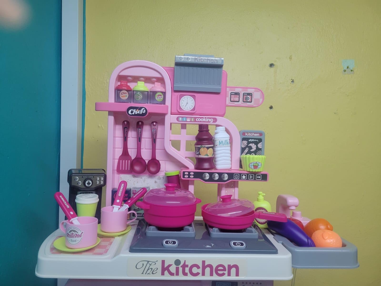 Kids Kitchen Playset,Cooking Stove,Play Sink,Oven,Lights & Sounds,Ages 3+ customer photo 1