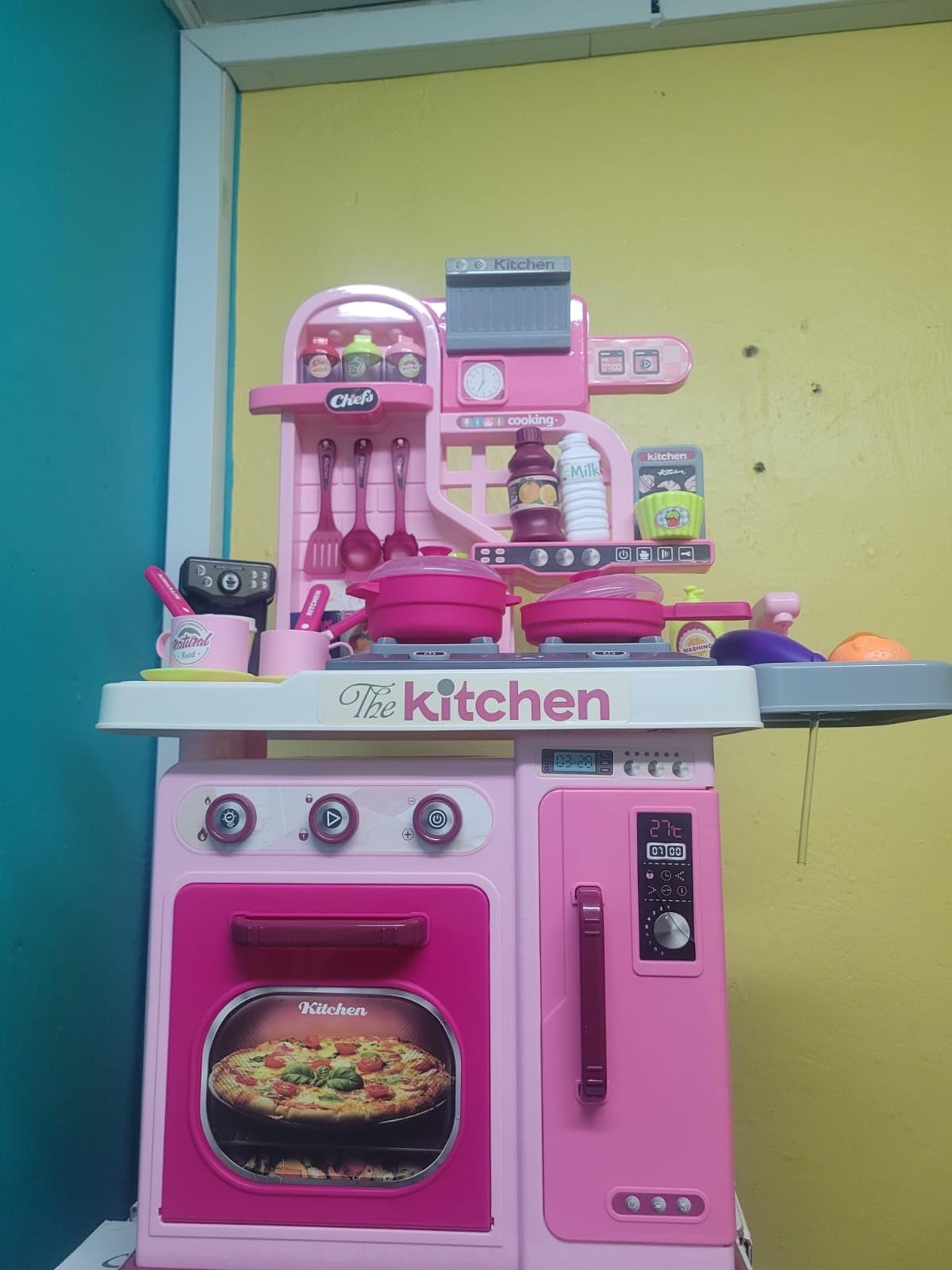 Kids Kitchen Playset,Cooking Stove,Play Sink,Oven,Lights & Sounds,Ages 3+ customer photo 2