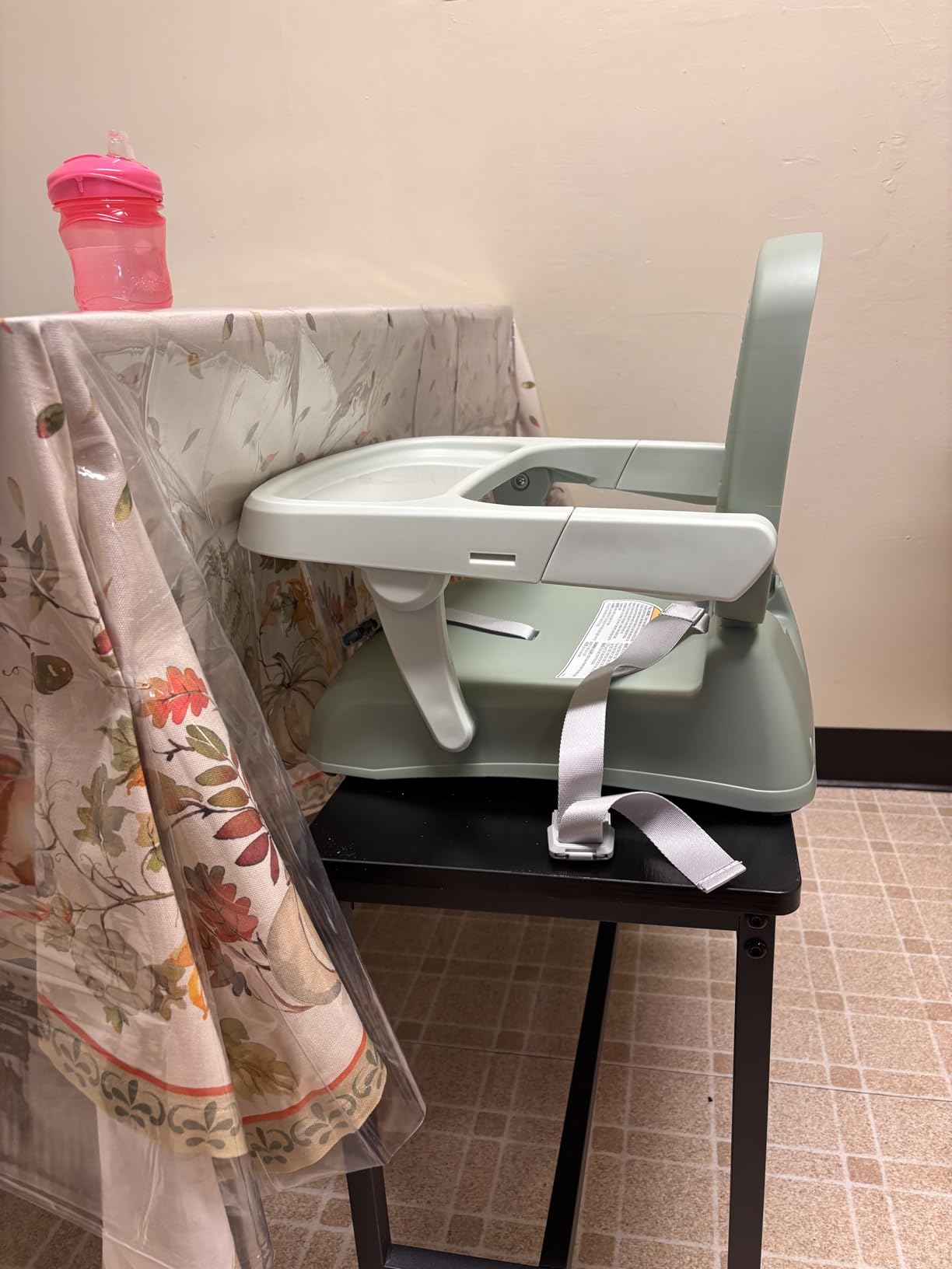 Chicco Bento 3-in-1 Portable Booster Seat for Kitchen Chair, up to 50 lbs | Sage/Green, converts to toddler chair or floor seat, 3-point harness, 2 heights, 6 months+, BPA-free dishwasher-safe tray customer photo 1