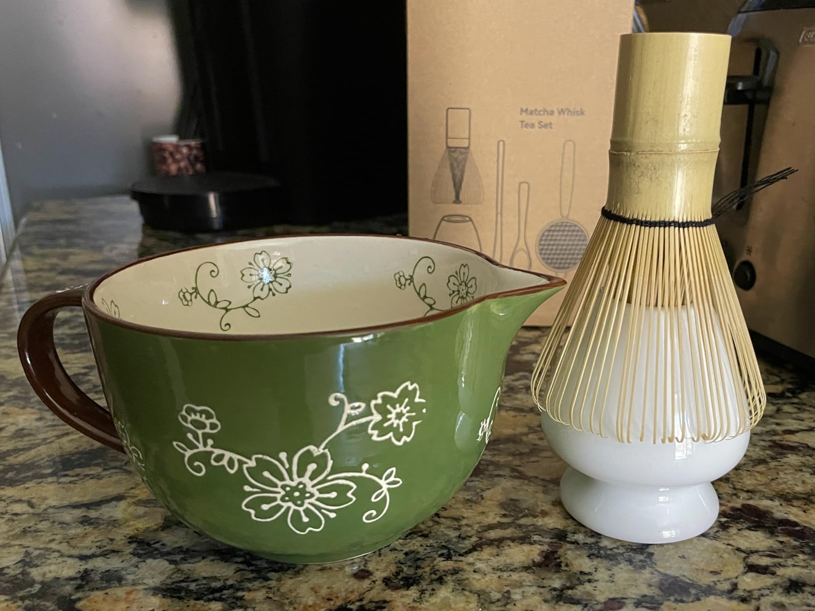 SHONMISEN Bamboo Matcha Whisk Set -Matcha Whisk (Chasen),Whisk Holder(White),Sifter,Tea Scoop and Tea Spoon customer photo 1