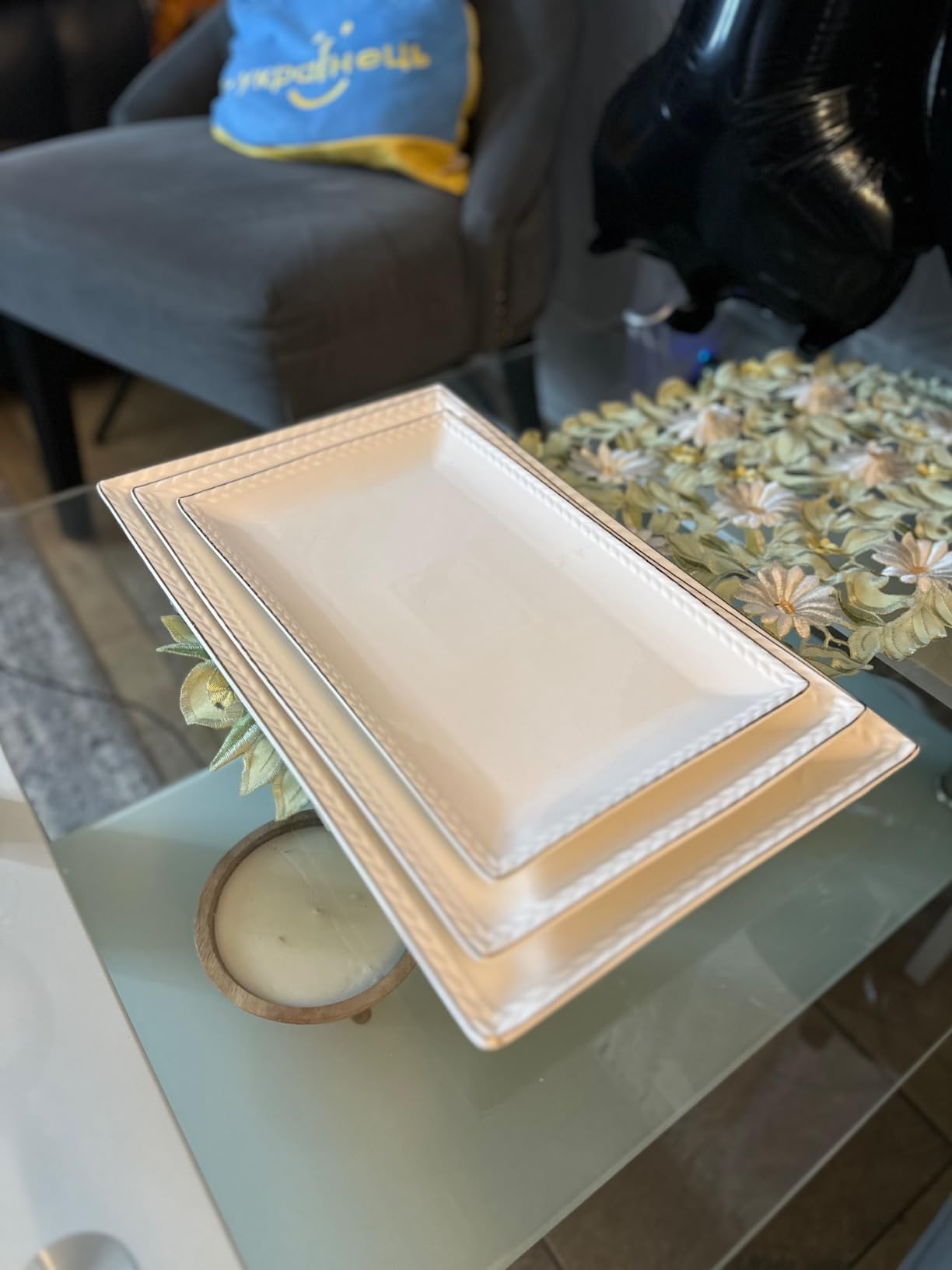 Kassel Ceramic Serving Platter Set | 16”/14”/12” Oval Serving Trays for Entertaining at Parties and Weddings | Oven Safe Extra Large Serving Trays for Tacos, Steak, and Cake customer photo 1