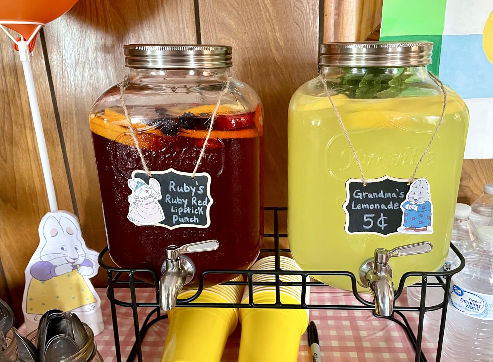 DD&HAPP Glass Drink Dispensers For Parties.1.2 Gallon Beverage Dispensers With Stand And Stainless Steel Spigot.Party Drink Dispenser For Punch,Iced Tea,Ideal for Weddings,Events,Buffet&Home Use. customer photo 2