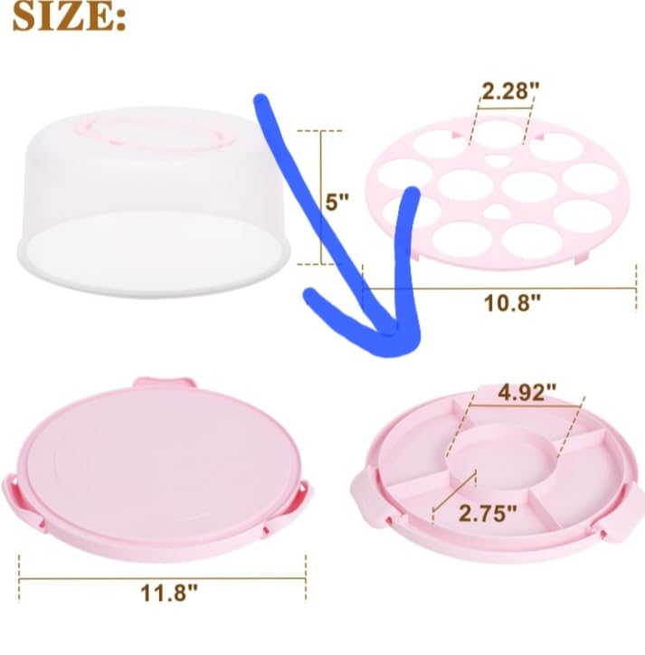 Cake Carrier with Lid and Handle - Cake Containers, BPA-Free，Perfect Gifts customer photo 2