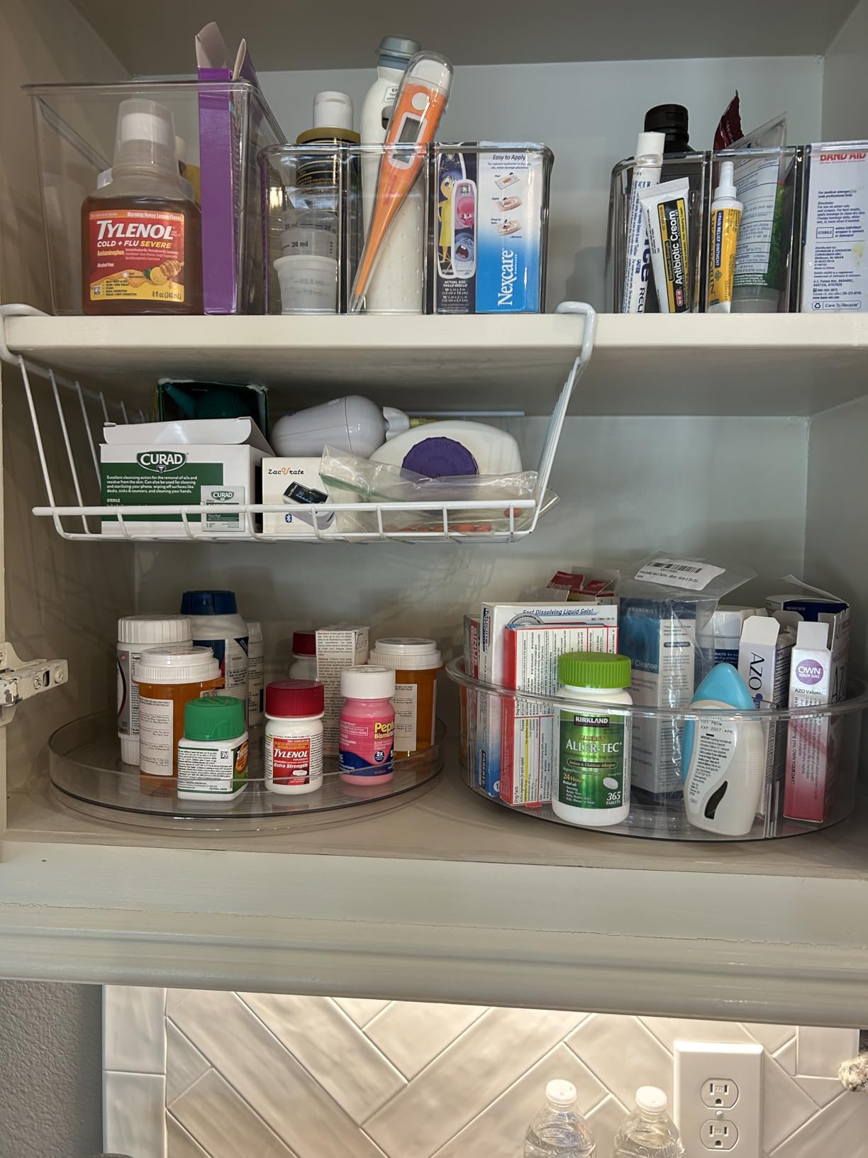 LAMU 4 Pack Lazy Susan Organizer, Clear Lazy Susan Turntable for Cabinet, Refrigerator, Table Top, Kitchen, Bathroom, Pantry Organizers and Storage, 2 Sizes Included 12in, 10.6in customer photo 2